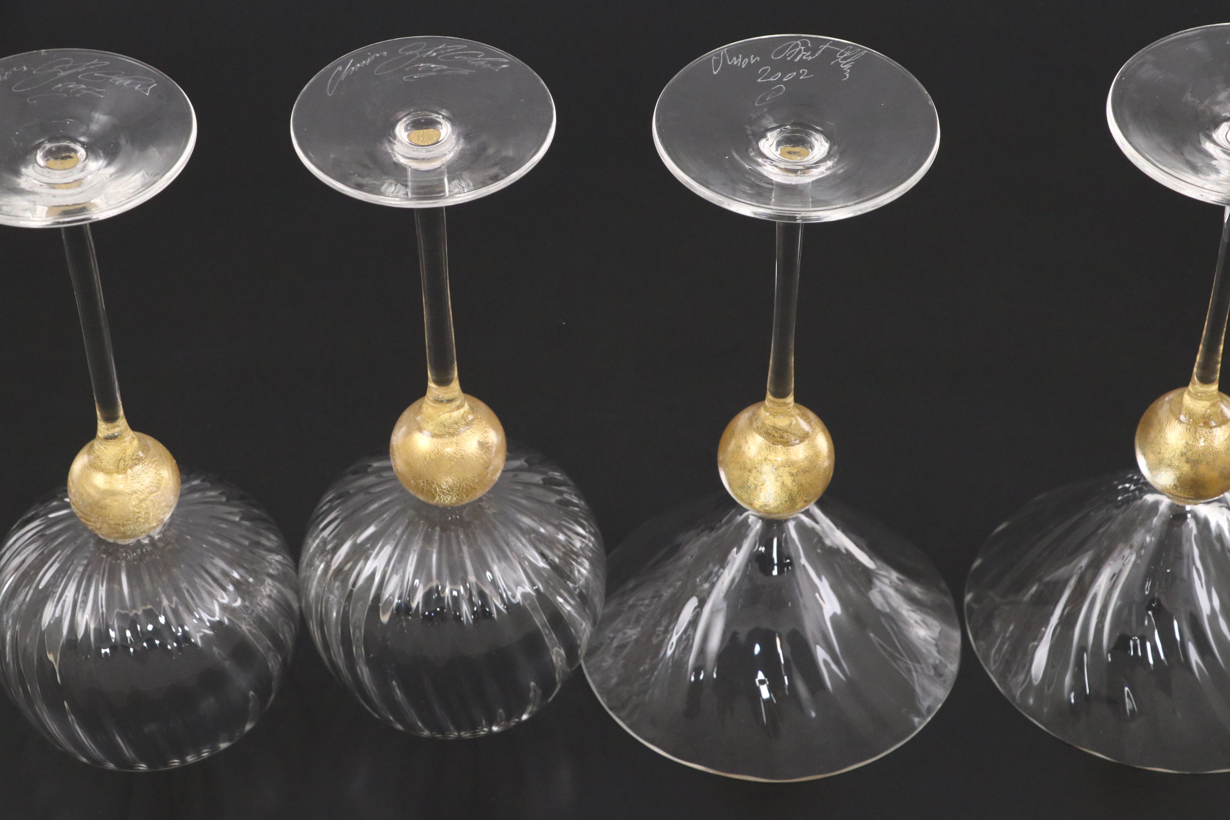 Union Street Glass "Manhattan" Optic Wine and Martini Glasses