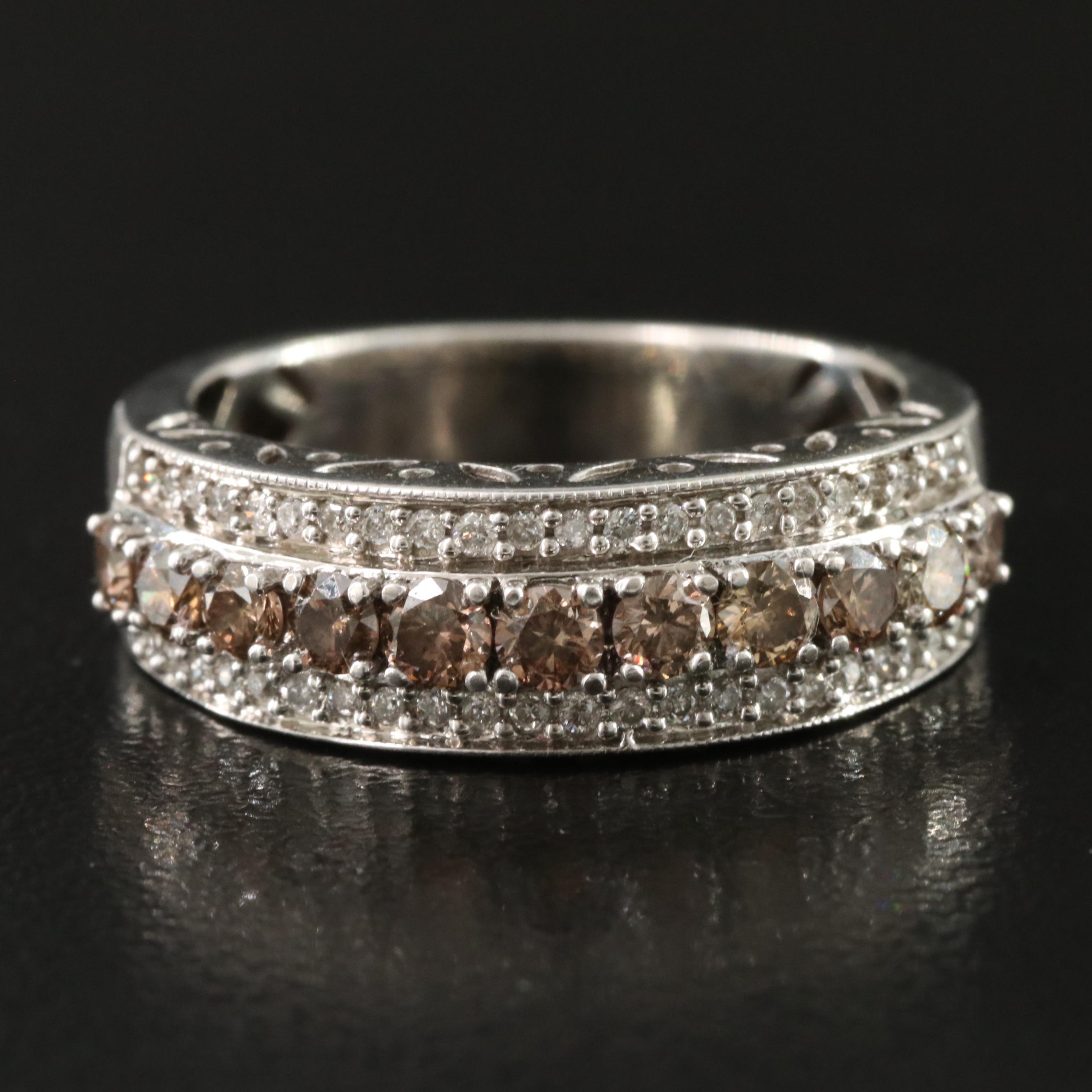 14K 0.73 CTW Diamond Ring with Fancy Brown Center