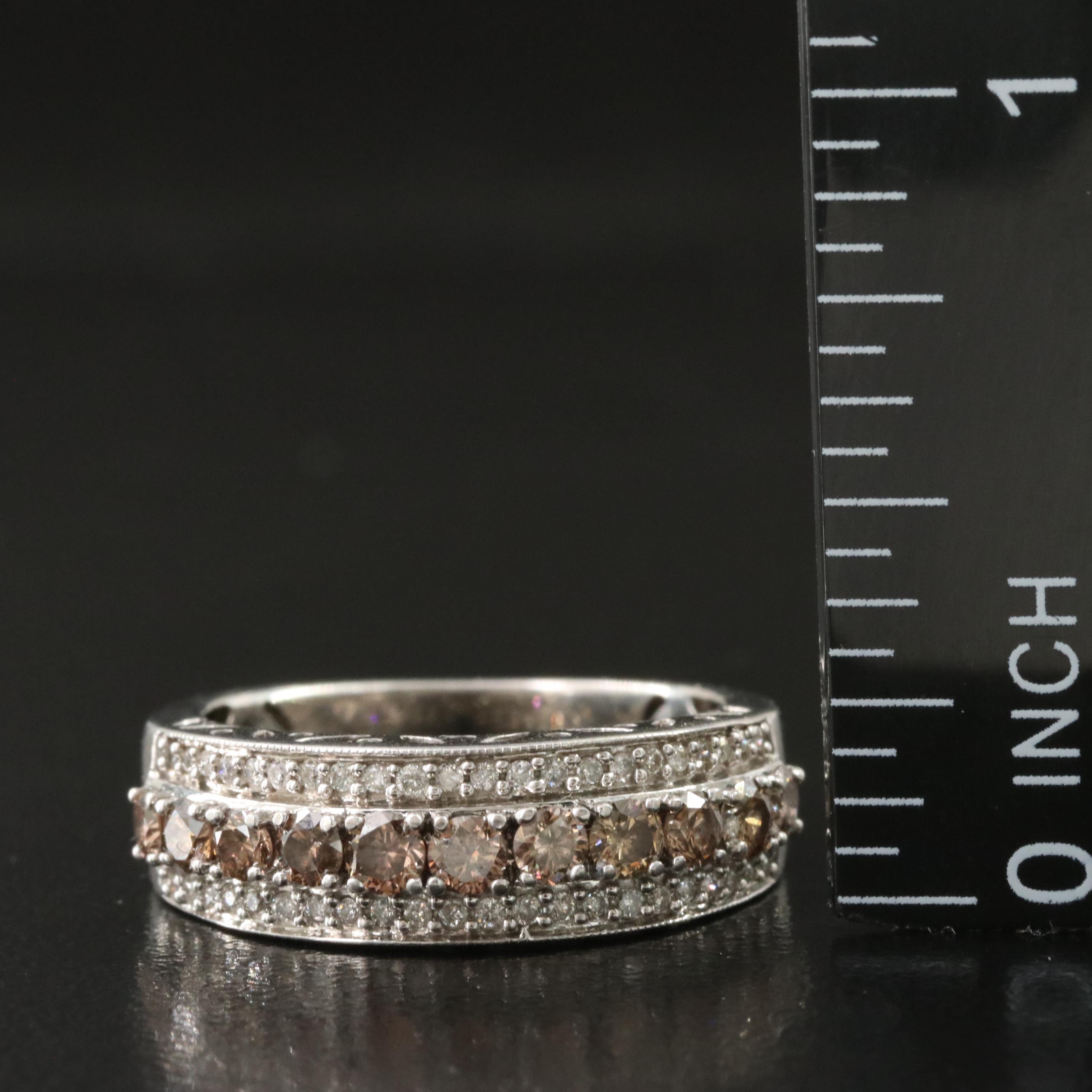 14K 0.73 CTW Diamond Ring with Fancy Brown Center