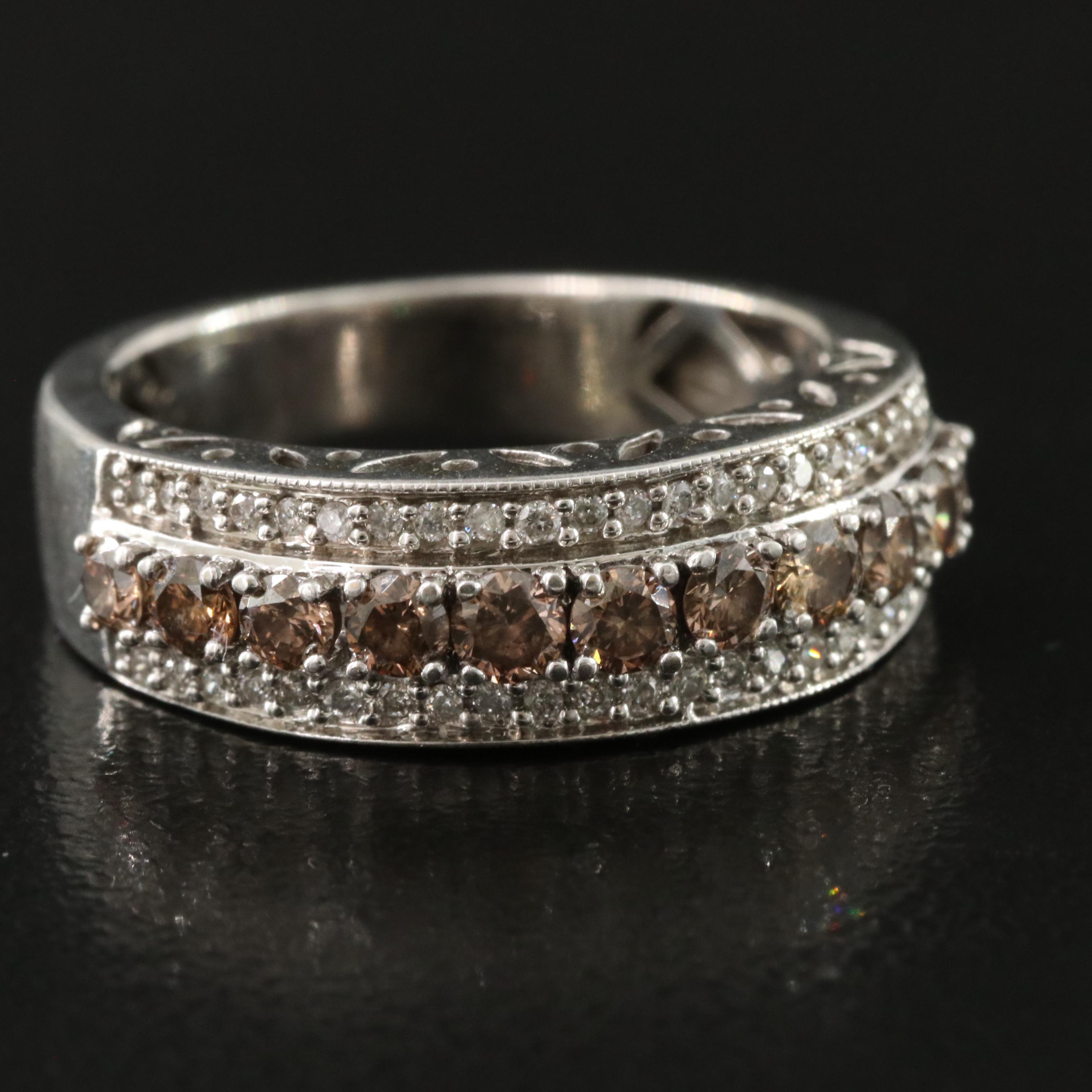 14K 0.73 CTW Diamond Ring with Fancy Brown Center