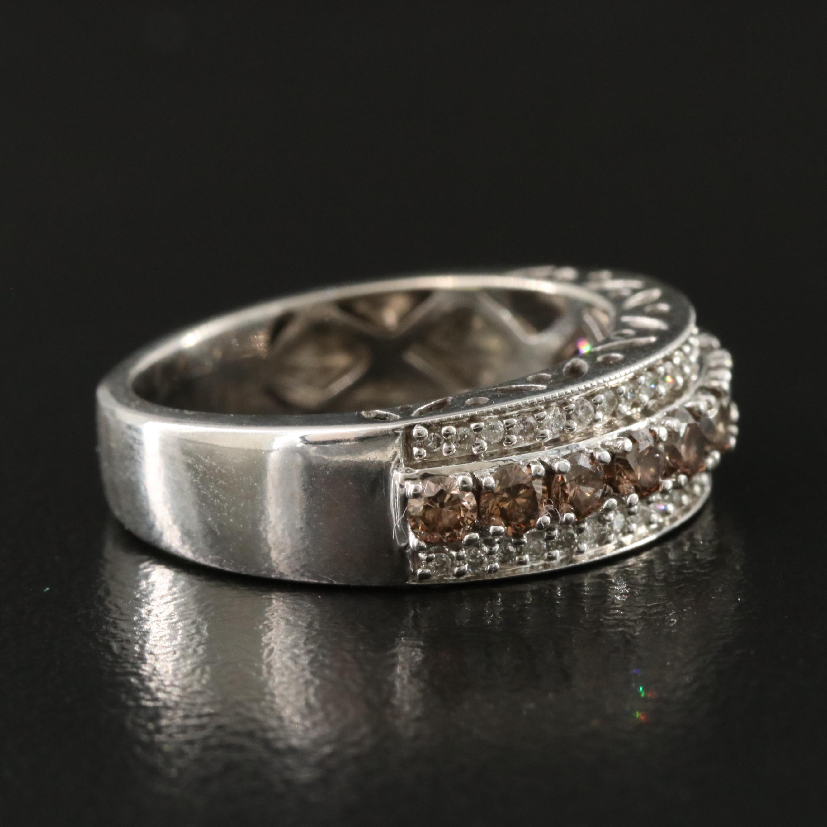 14K 0.73 CTW Diamond Ring with Fancy Brown Center