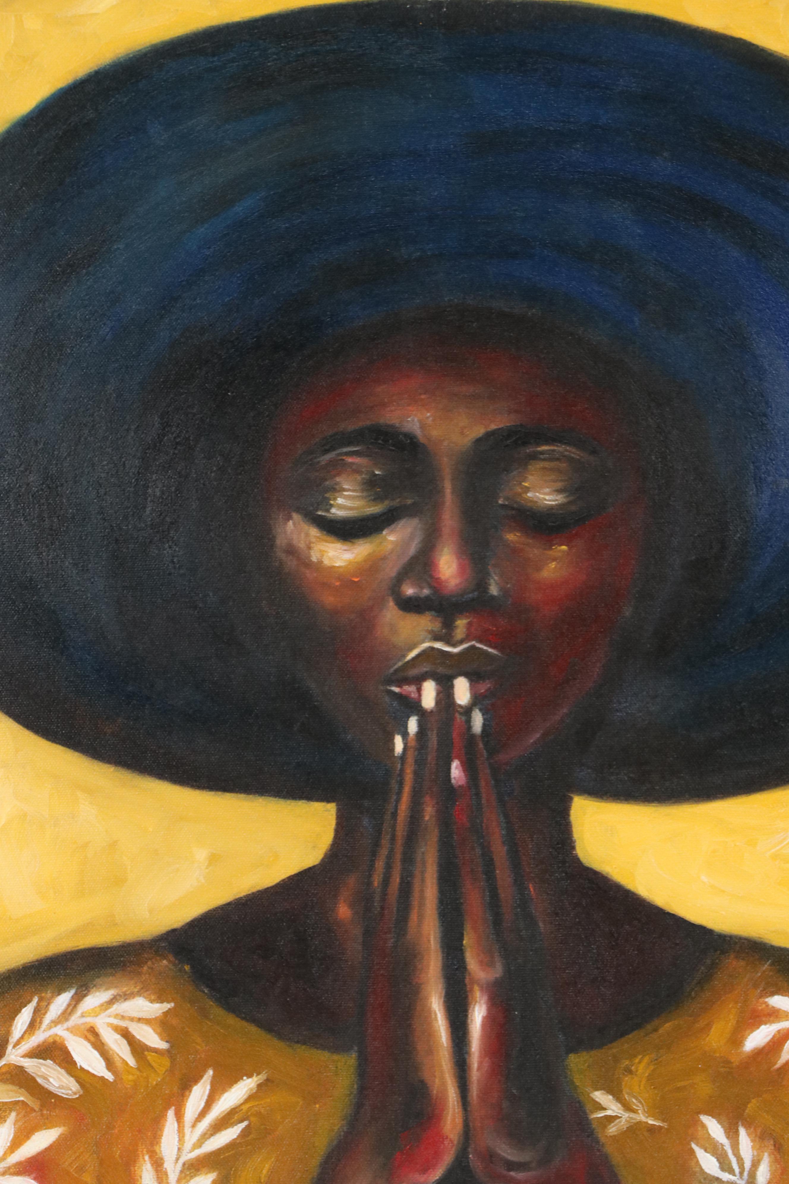 Oluwakemi Omowaire Oil Portrait "Steadfast Devotion," 21st Century