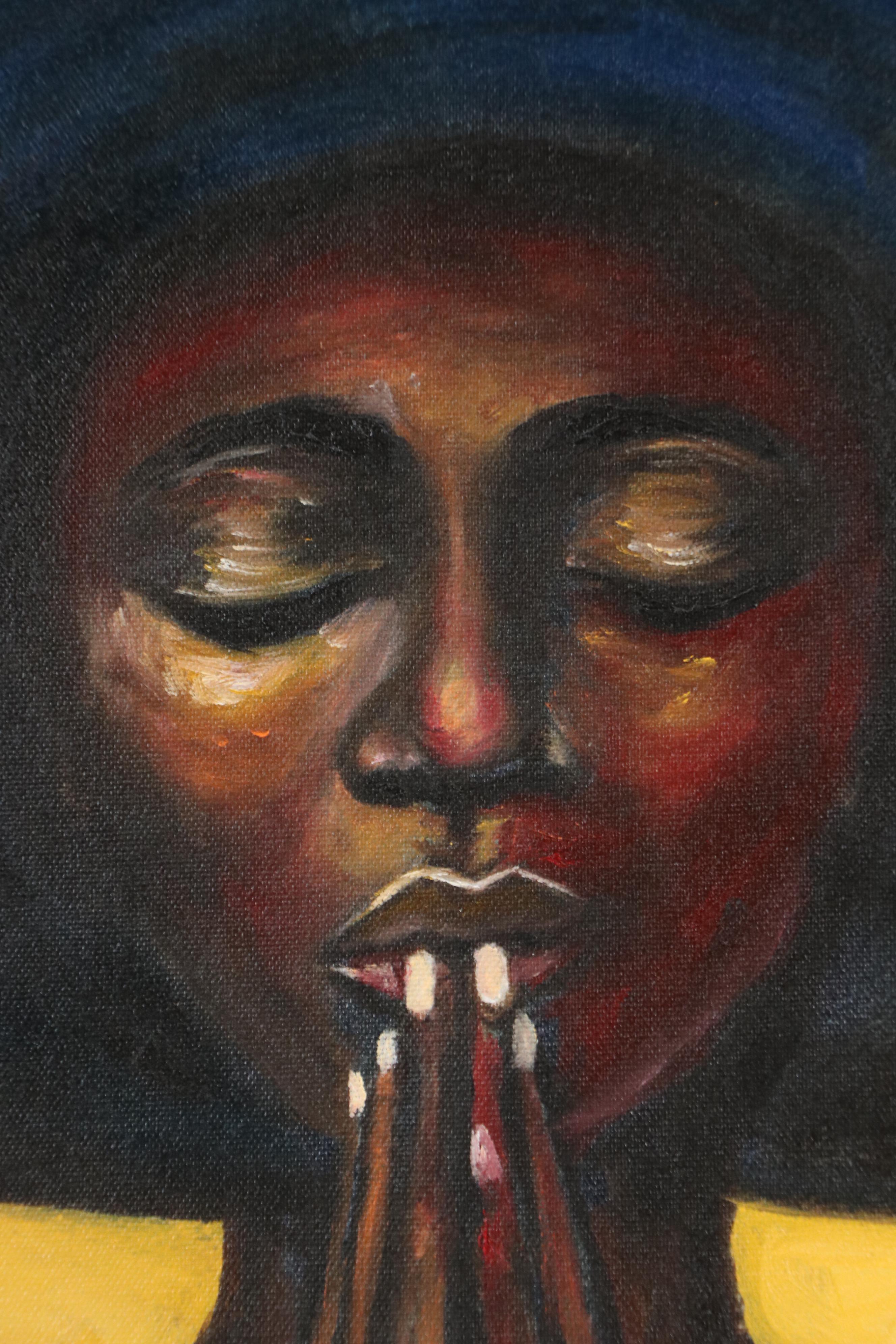 Oluwakemi Omowaire Oil Portrait "Steadfast Devotion," 21st Century