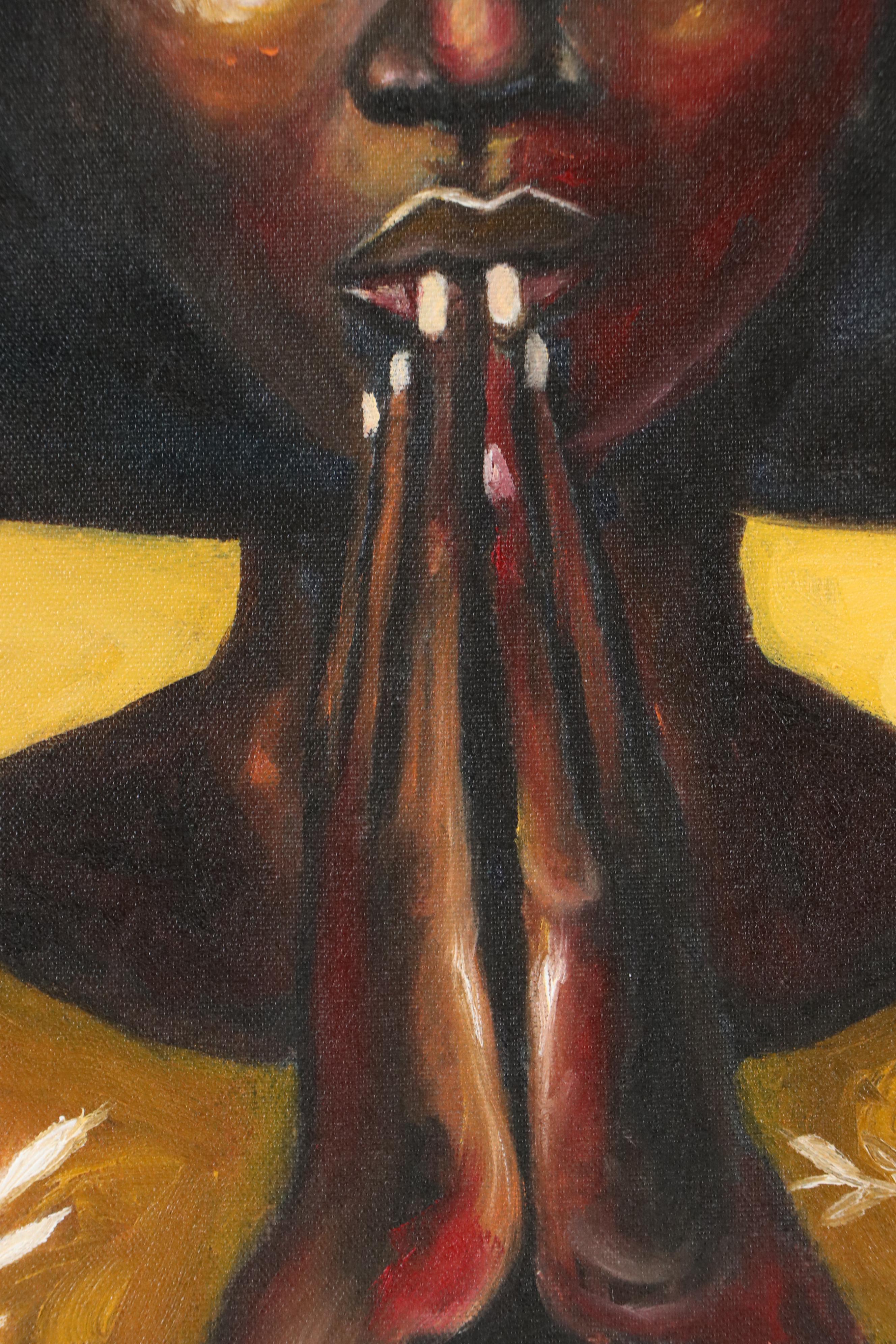 Oluwakemi Omowaire Oil Portrait "Steadfast Devotion," 21st Century