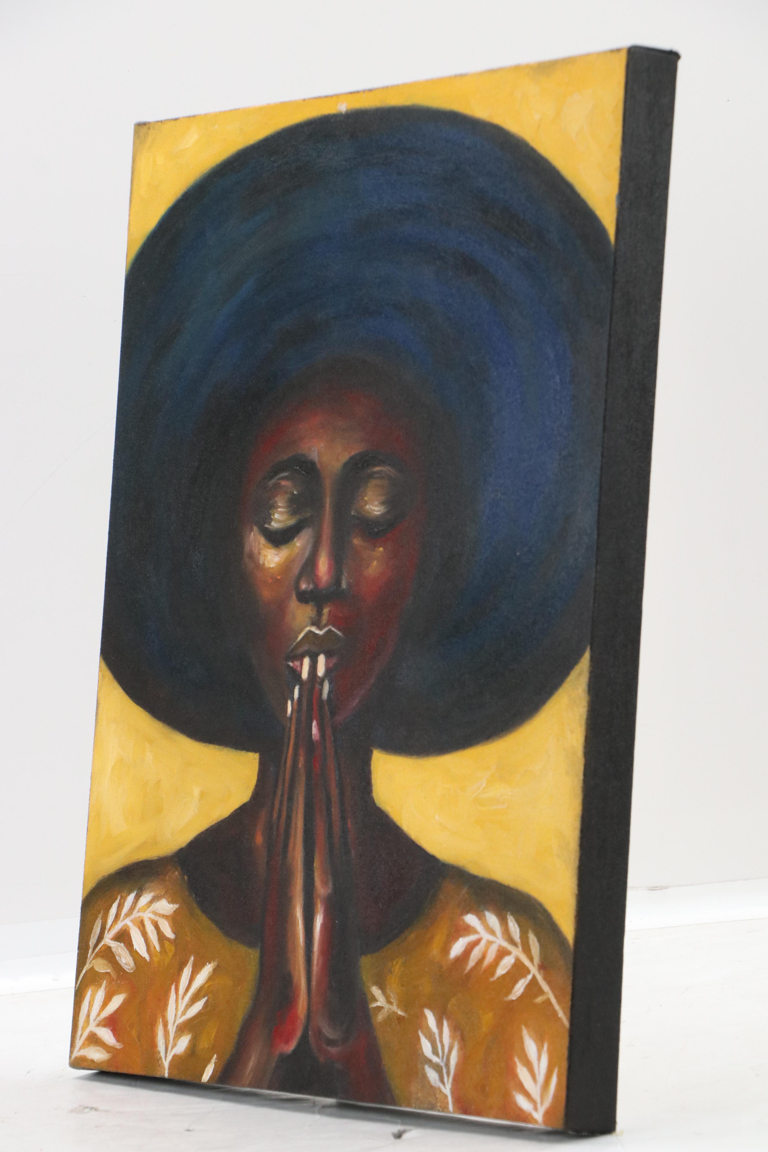 Oluwakemi Omowaire Oil Portrait "Steadfast Devotion," 21st Century