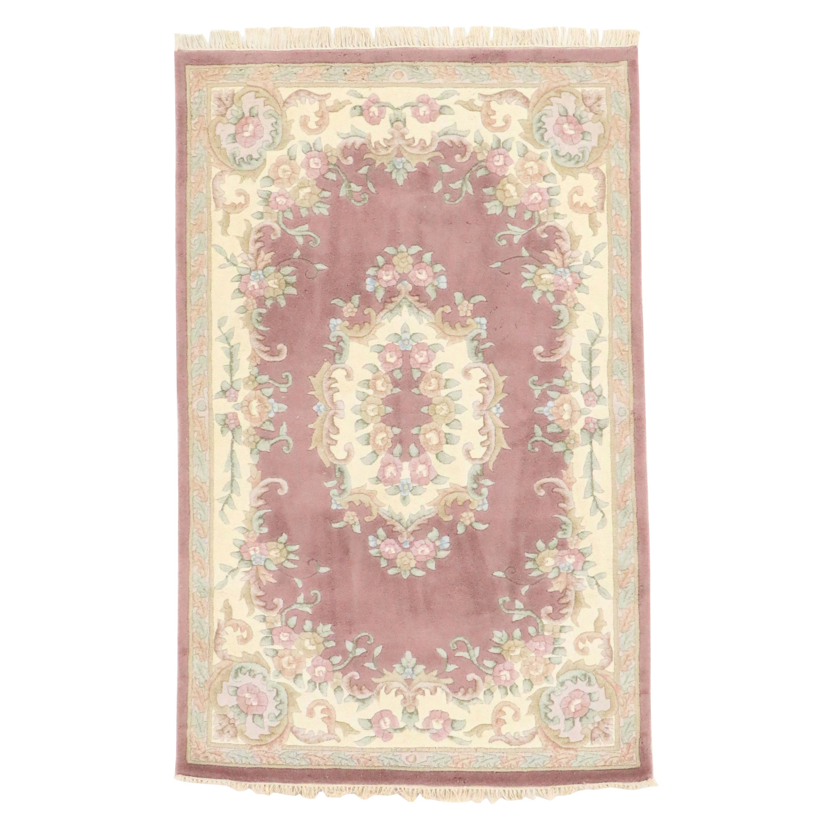 5'3 x 8'8 Hand-Knotted Sino-French Aubusson Area Rug