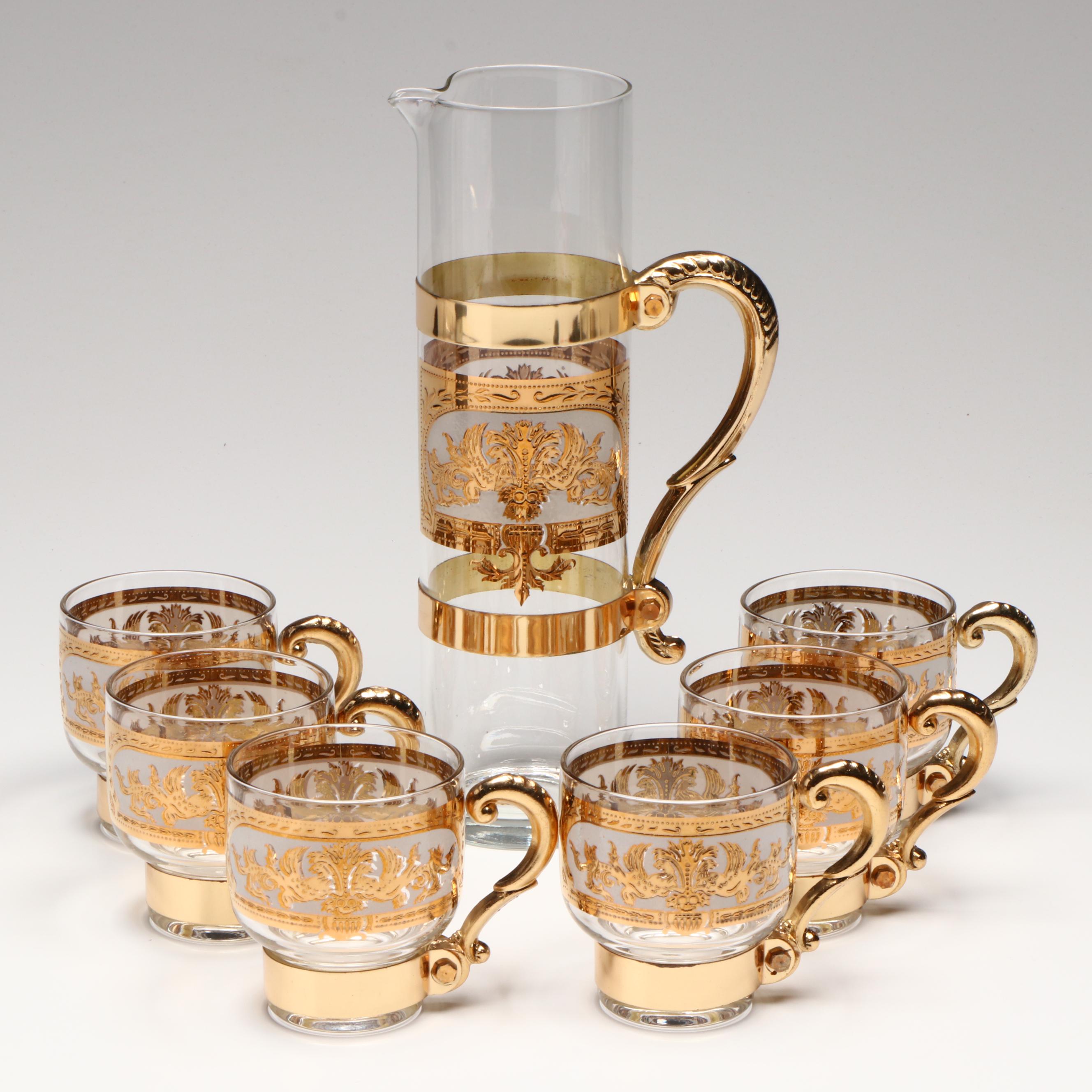 Retro Style Glass Cocktail Set