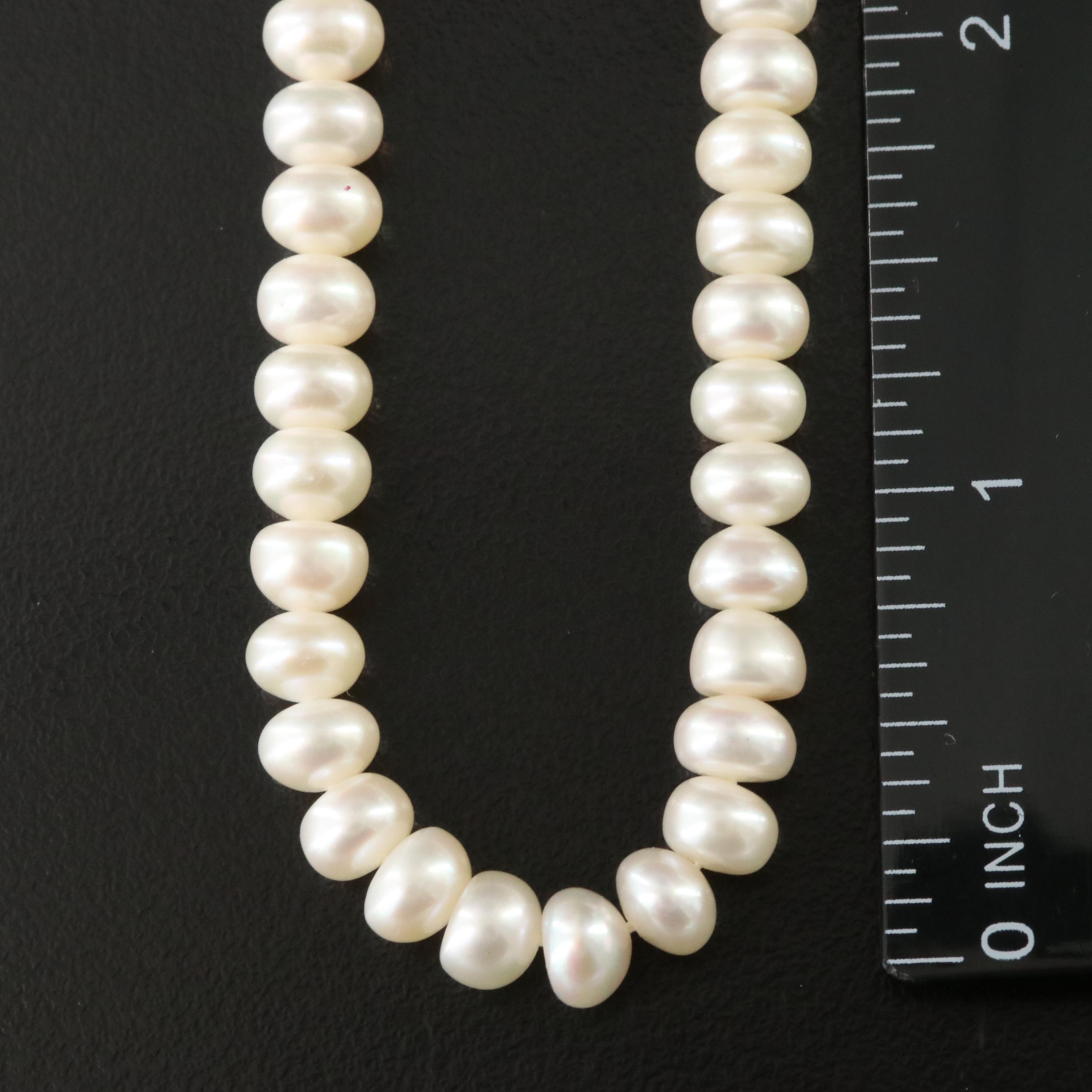 Pearl Necklace with 14K Clasp