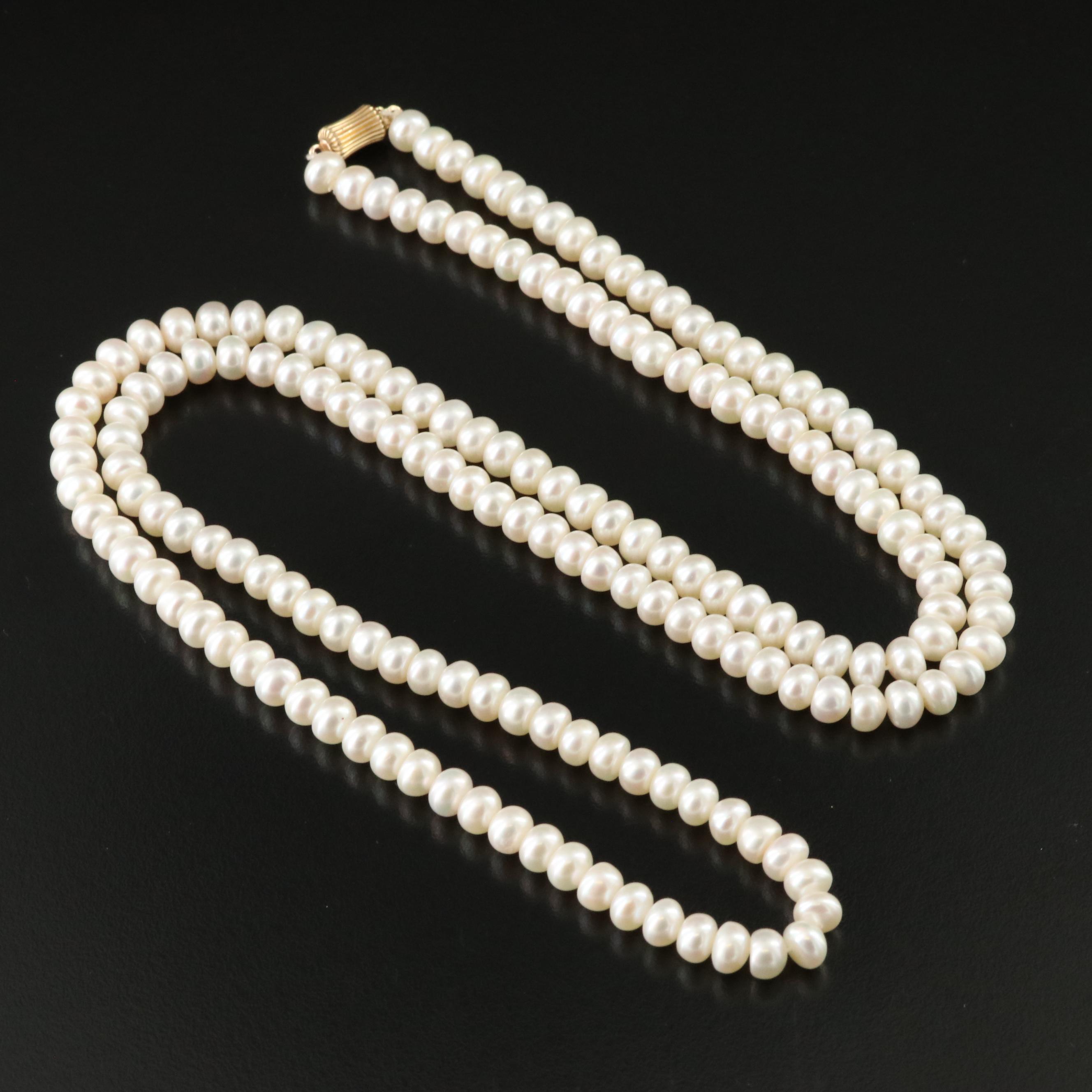 Pearl Necklace with 14K Clasp