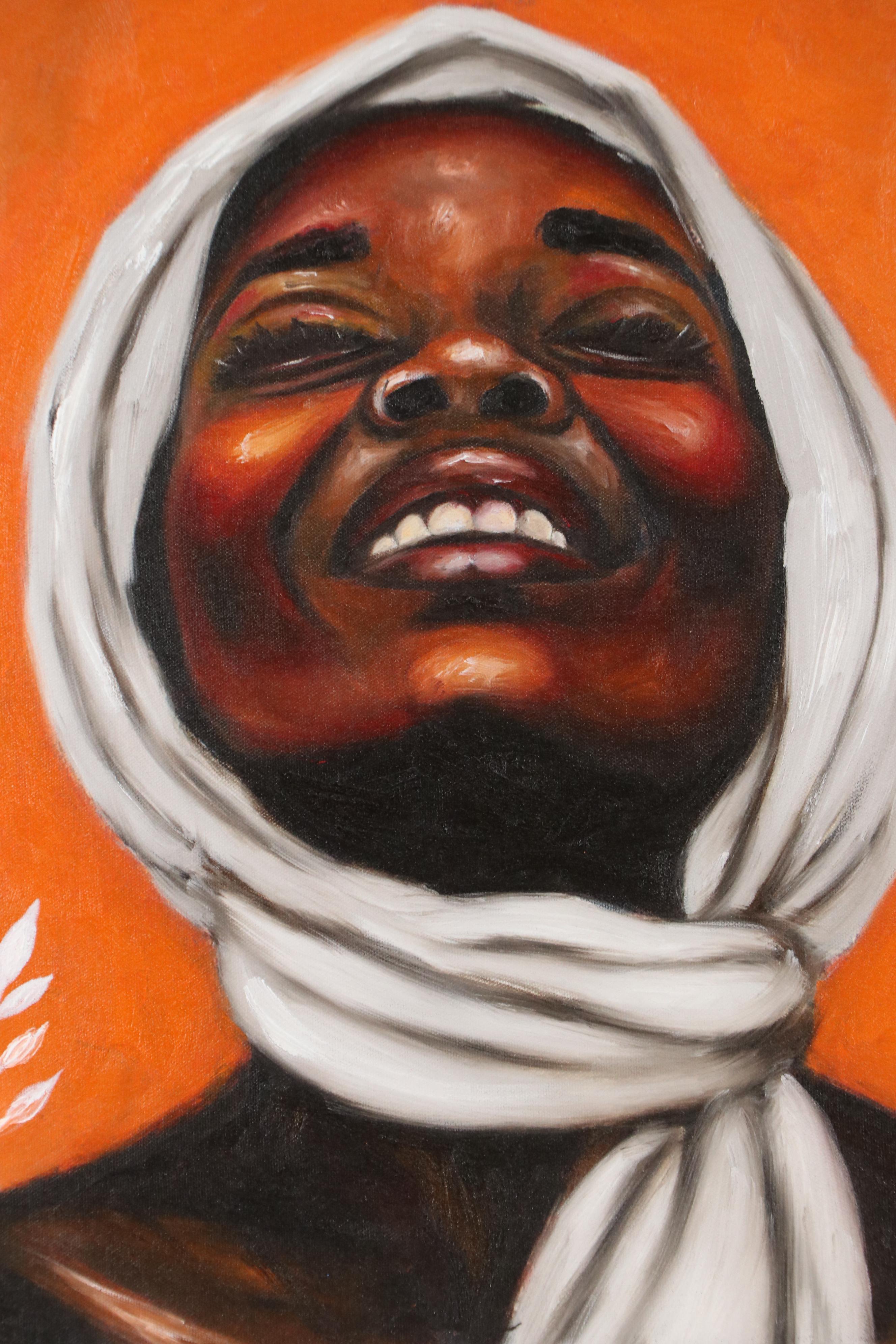 Oluwakemi Omowaire Oil Portrait "Sweet, Sweet, Melodies.," 21st Century