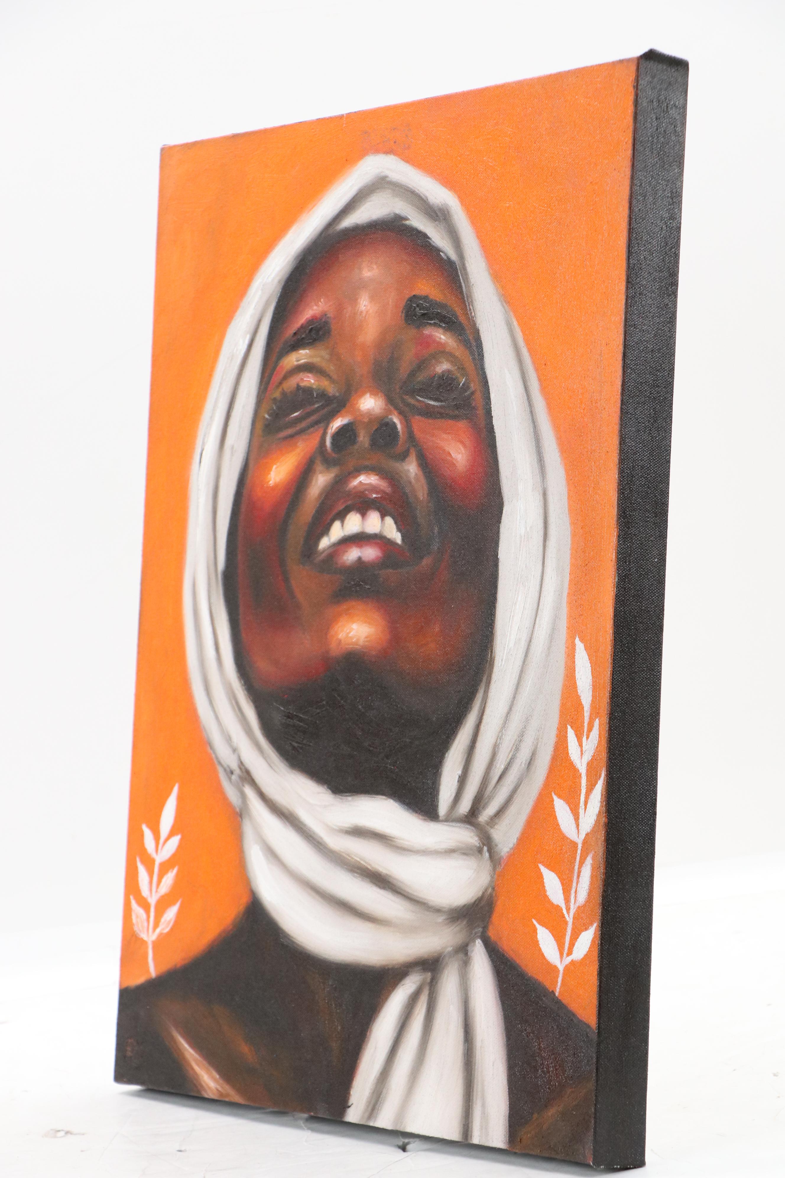 Oluwakemi Omowaire Oil Portrait "Sweet, Sweet, Melodies.," 21st Century