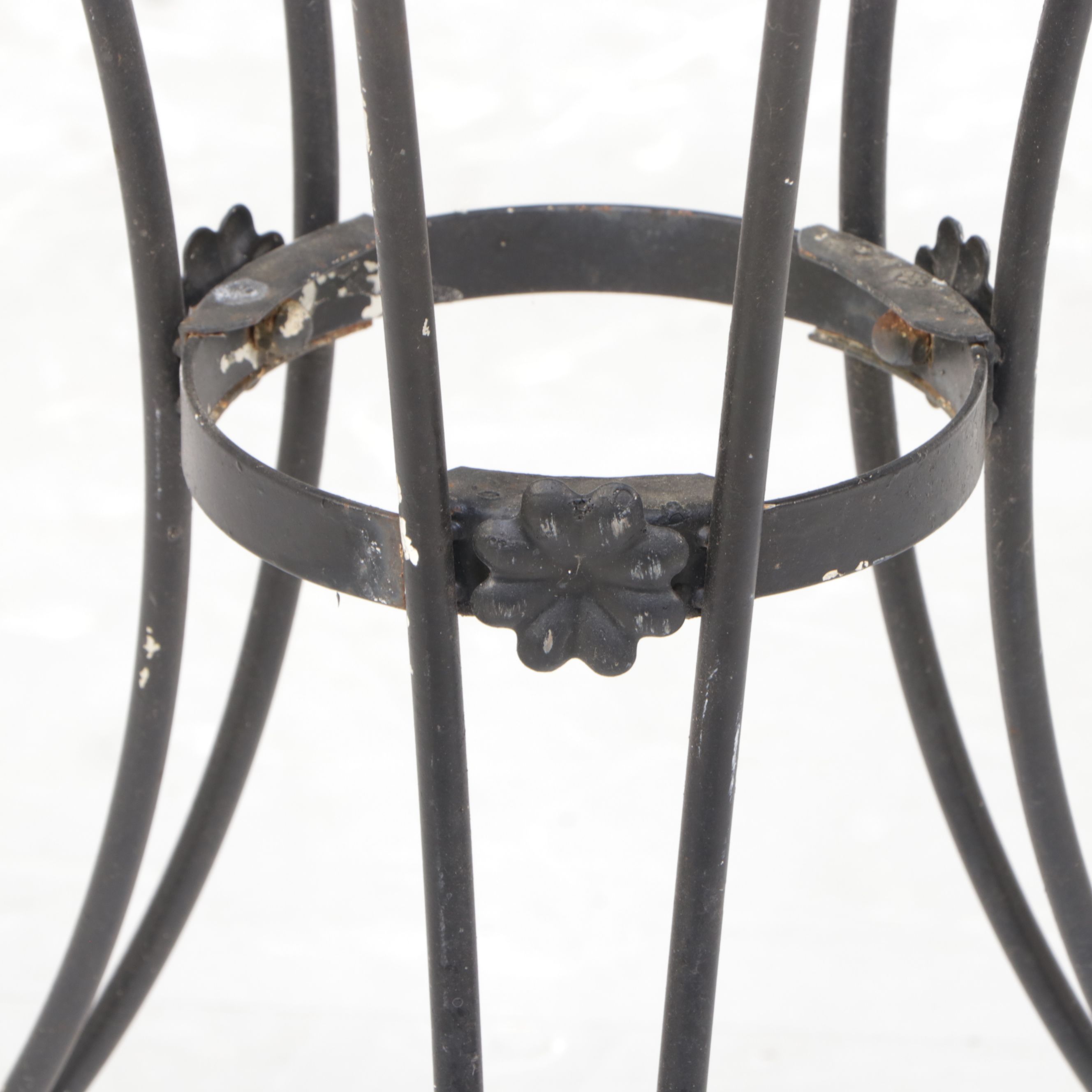 Wrought Iron Patio Chairs with Bistro Table, Allen + Roth Fabric Cushions