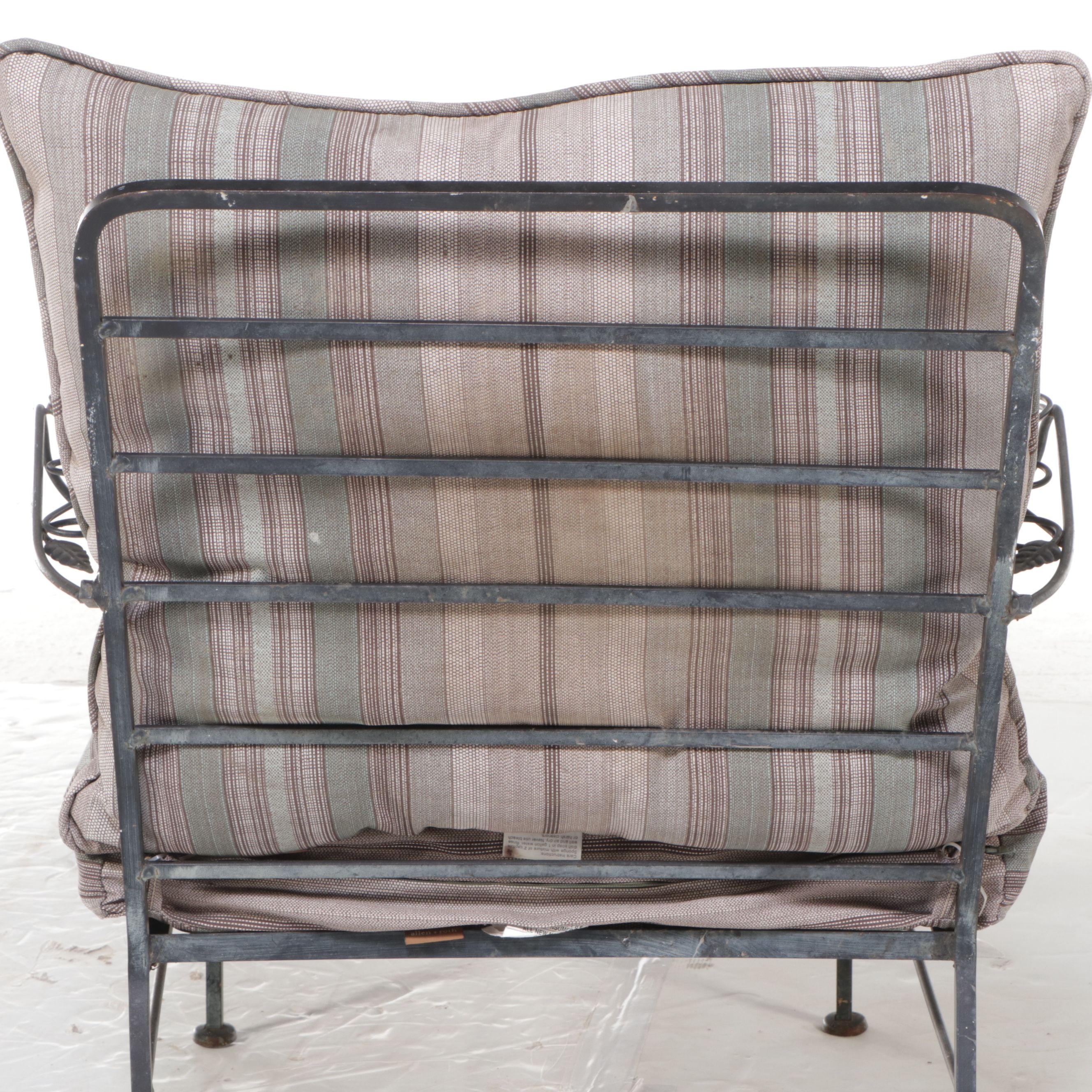 Wrought Iron Patio Chairs with Bistro Table, Allen + Roth Fabric Cushions