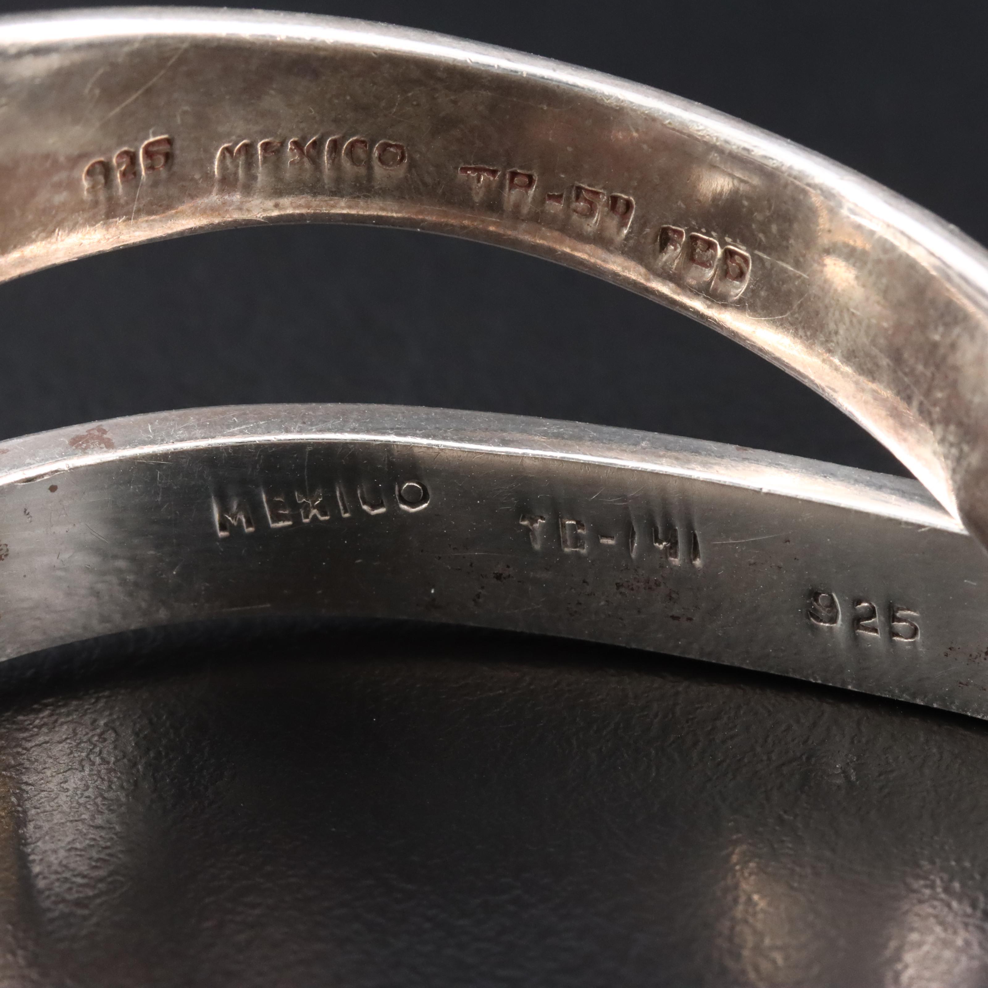 Sterling Bangle Bracelets Featuring Obsidian