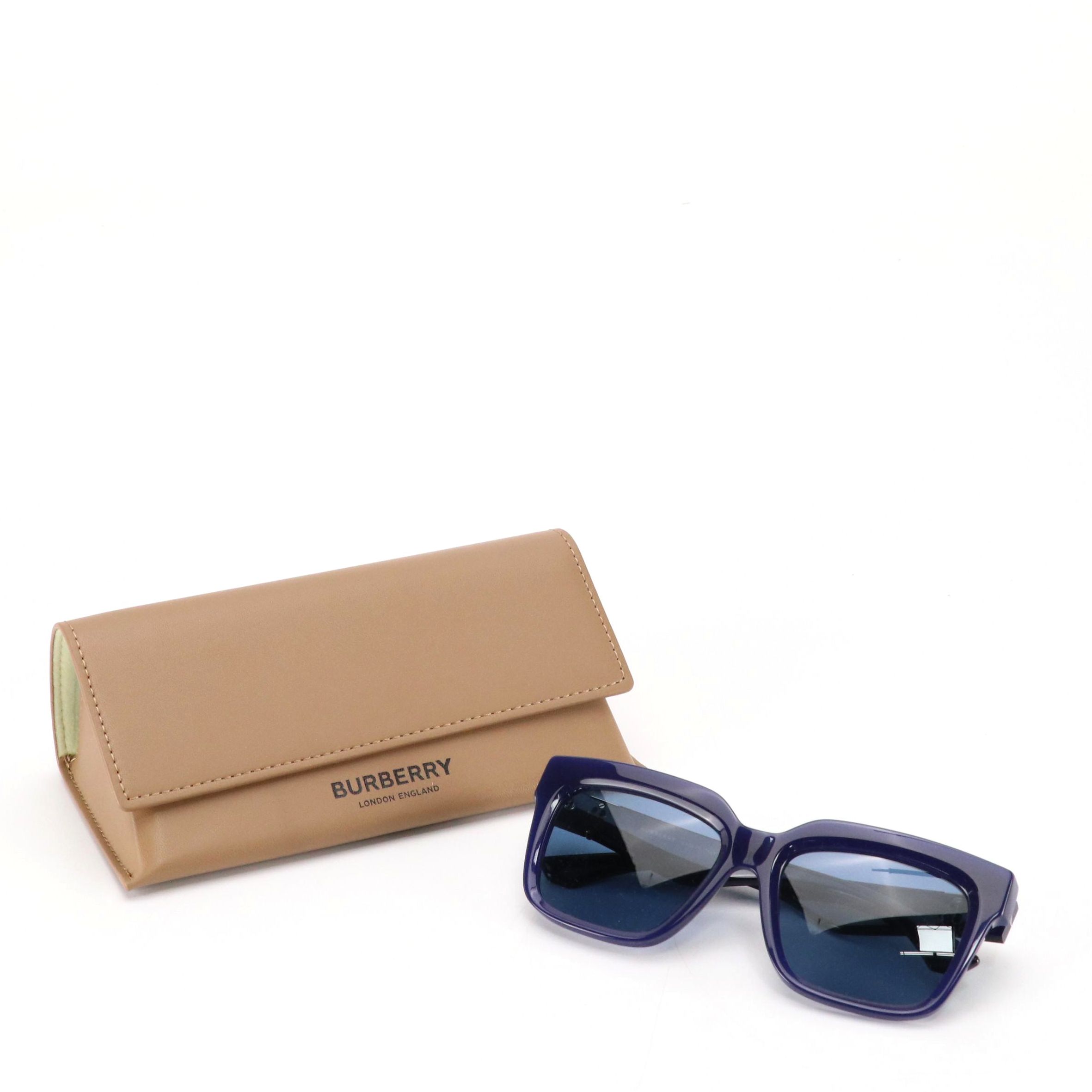 Burberry OBE4419 Check Square Sunglasses in Blue