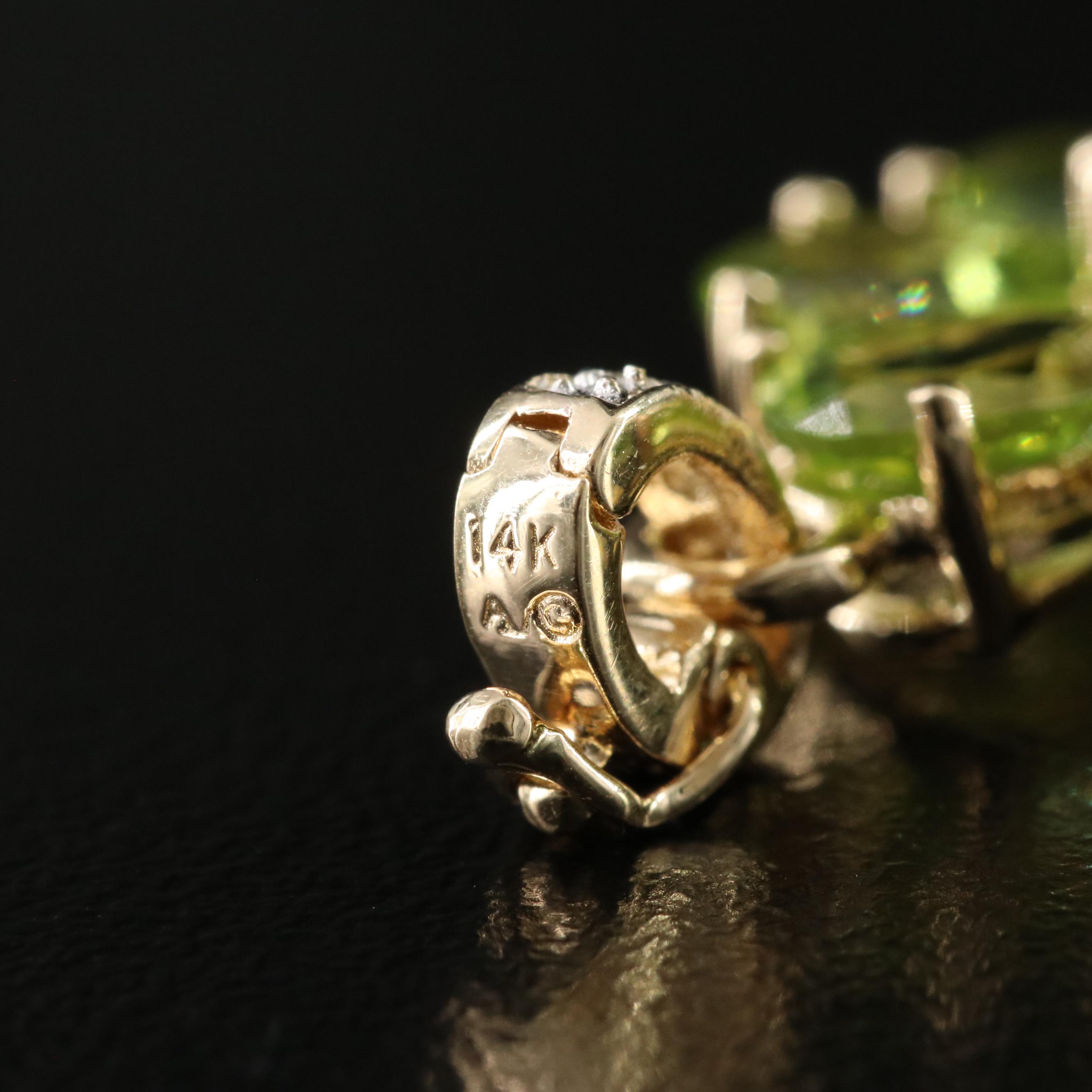 14K Amethyst, Peridot and Diamond Pendant