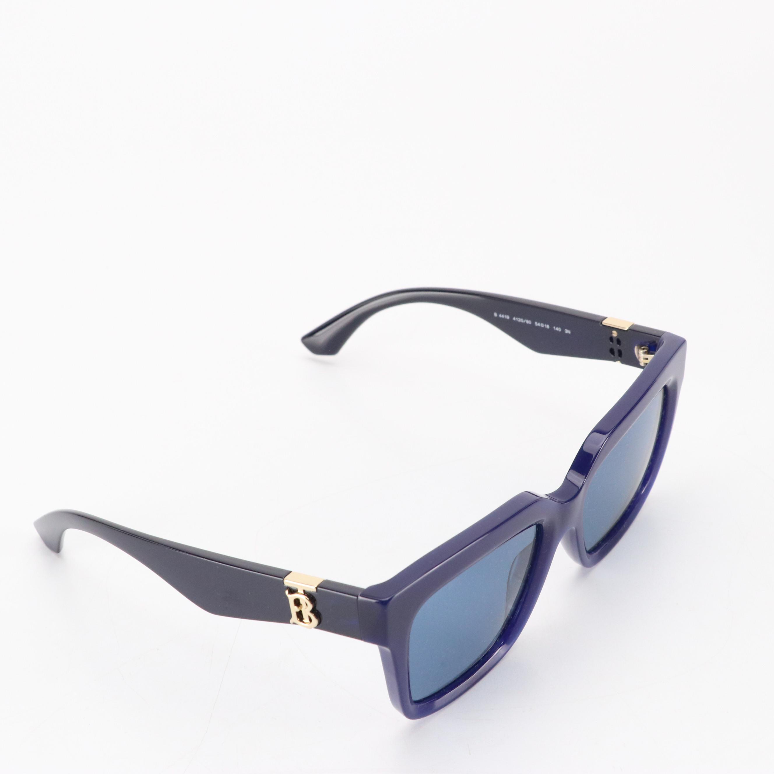 Burberry OBE4419 Check Square Sunglasses in Blue