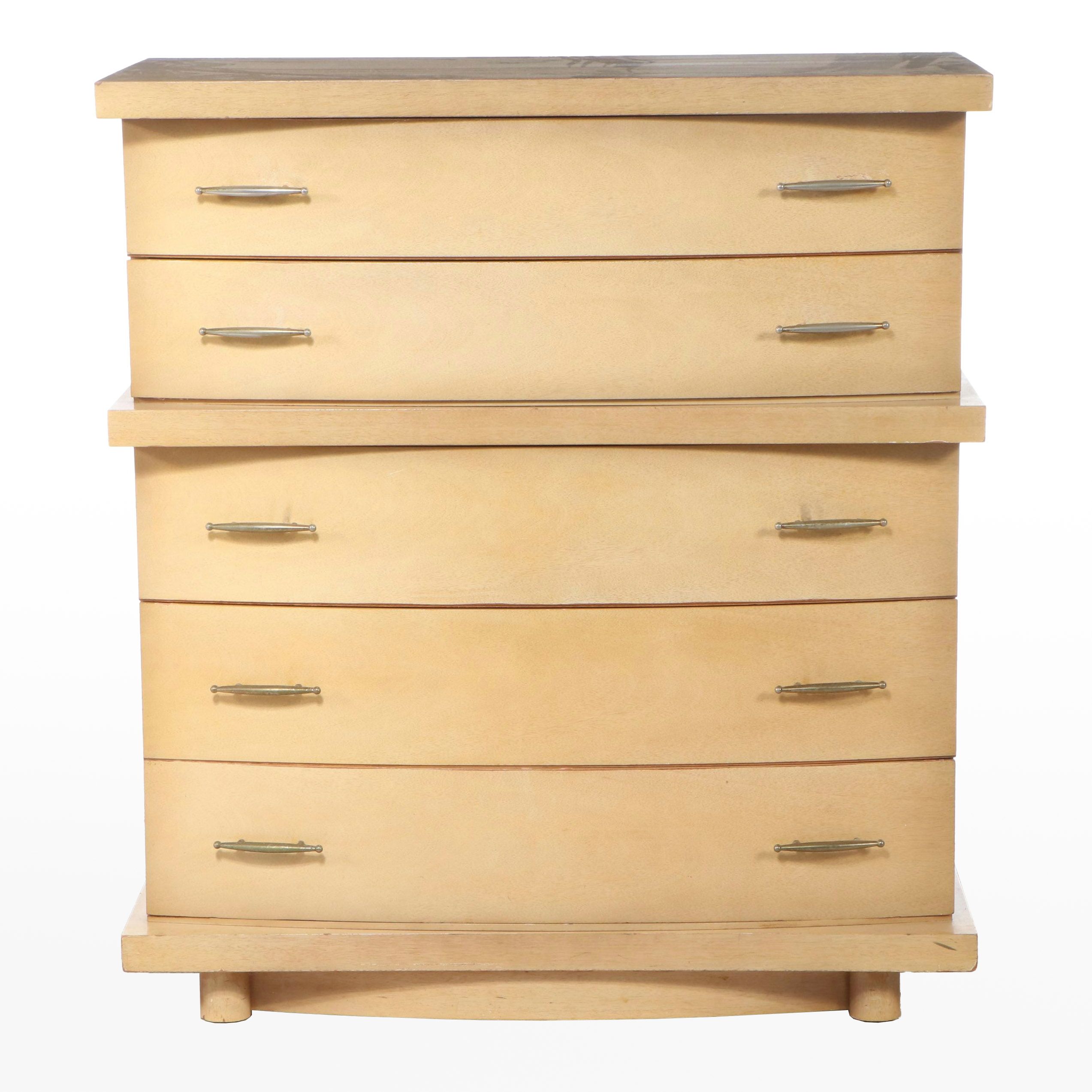 Mid Century Modern Blonde Wood Chest of Drawers