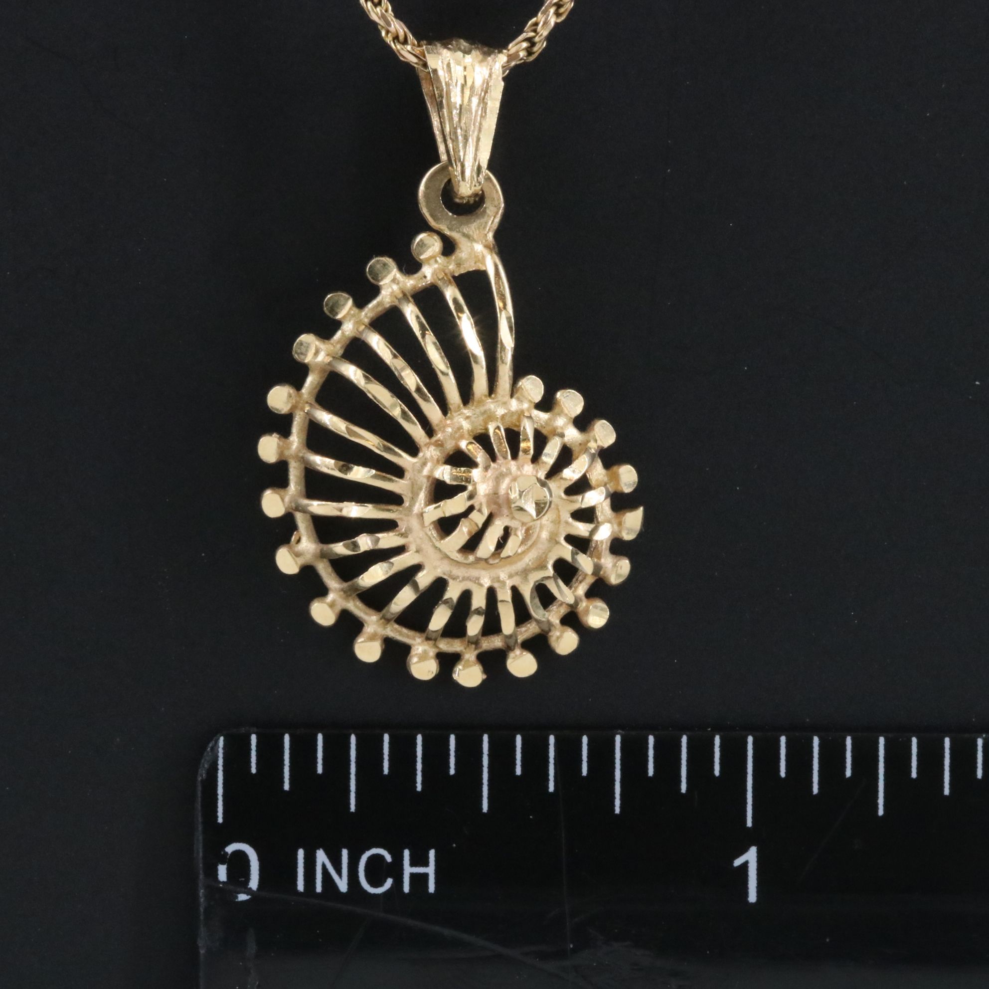 Italian 14K Nautilus Pendant Necklace