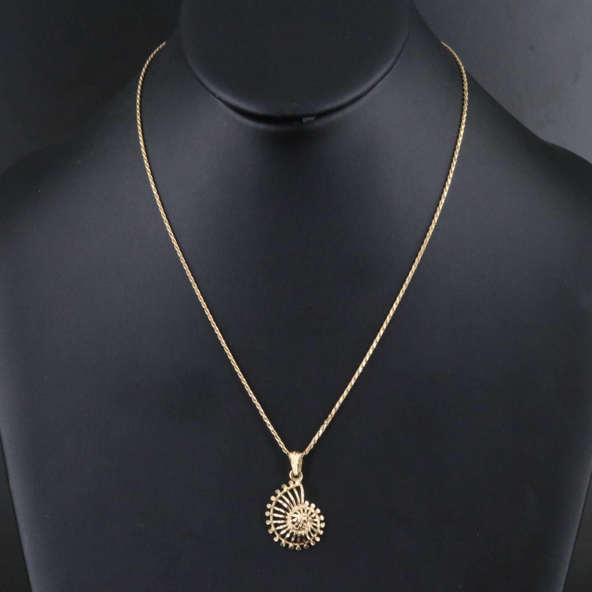Italian 14K Nautilus Pendant Necklace