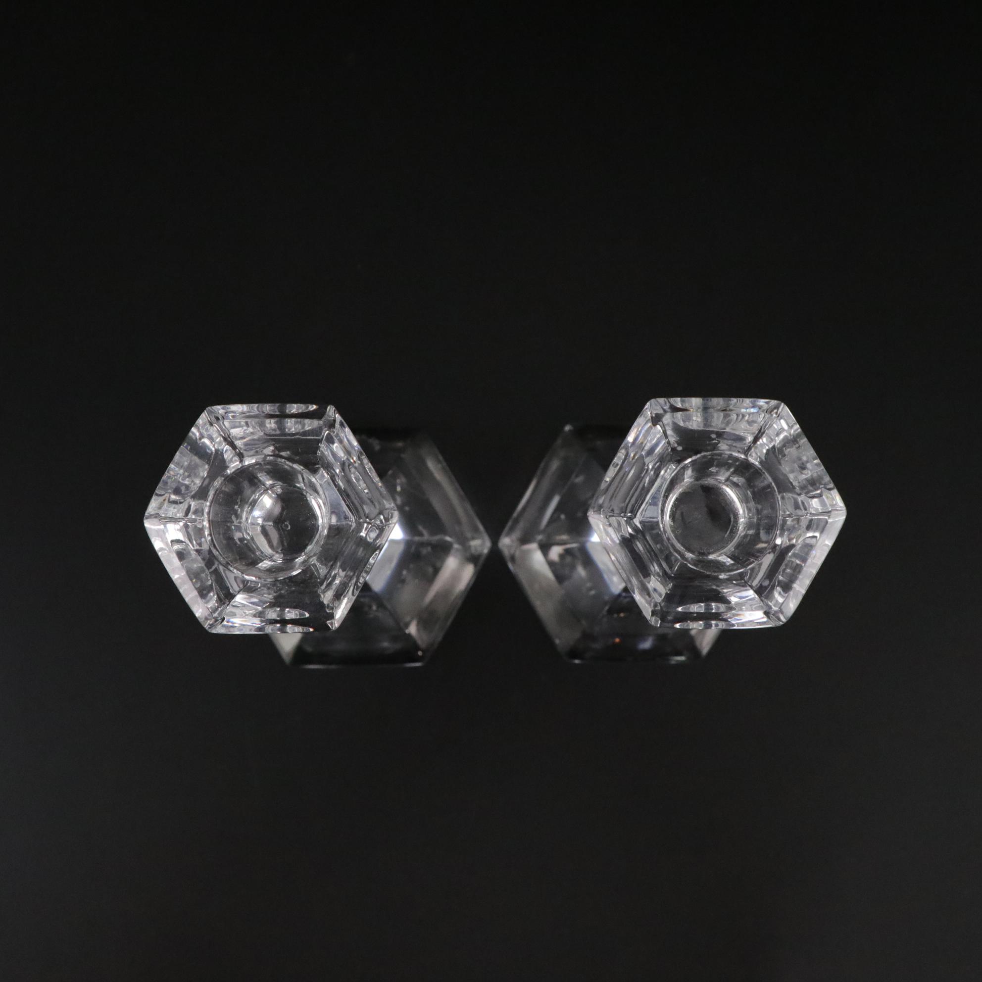 Pineapple Cut Glass Pedestal Bowl with Crystal Wine Glasses and Candlesticks