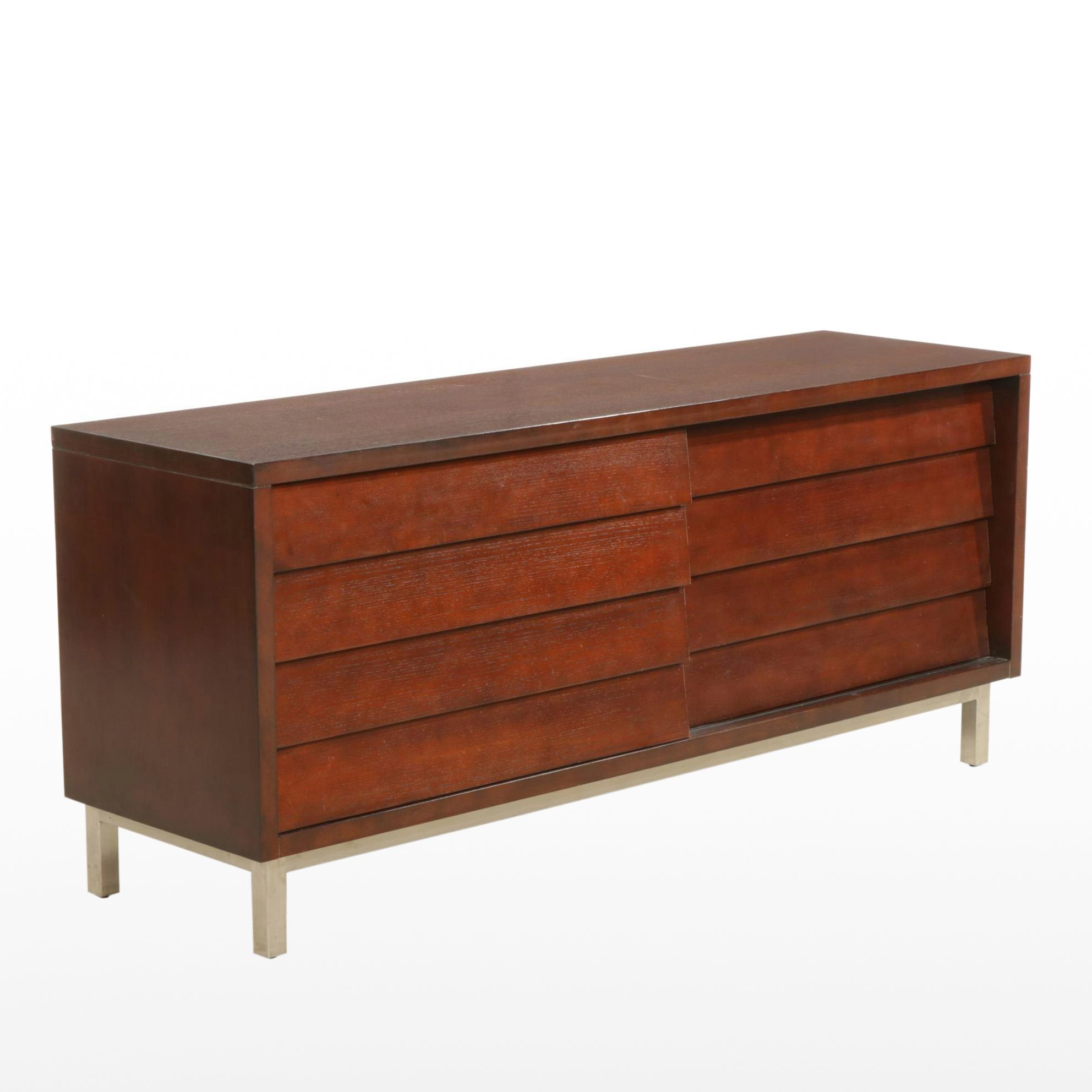 Ethan Allen Console Cabinet with Sliding Louvered Doors