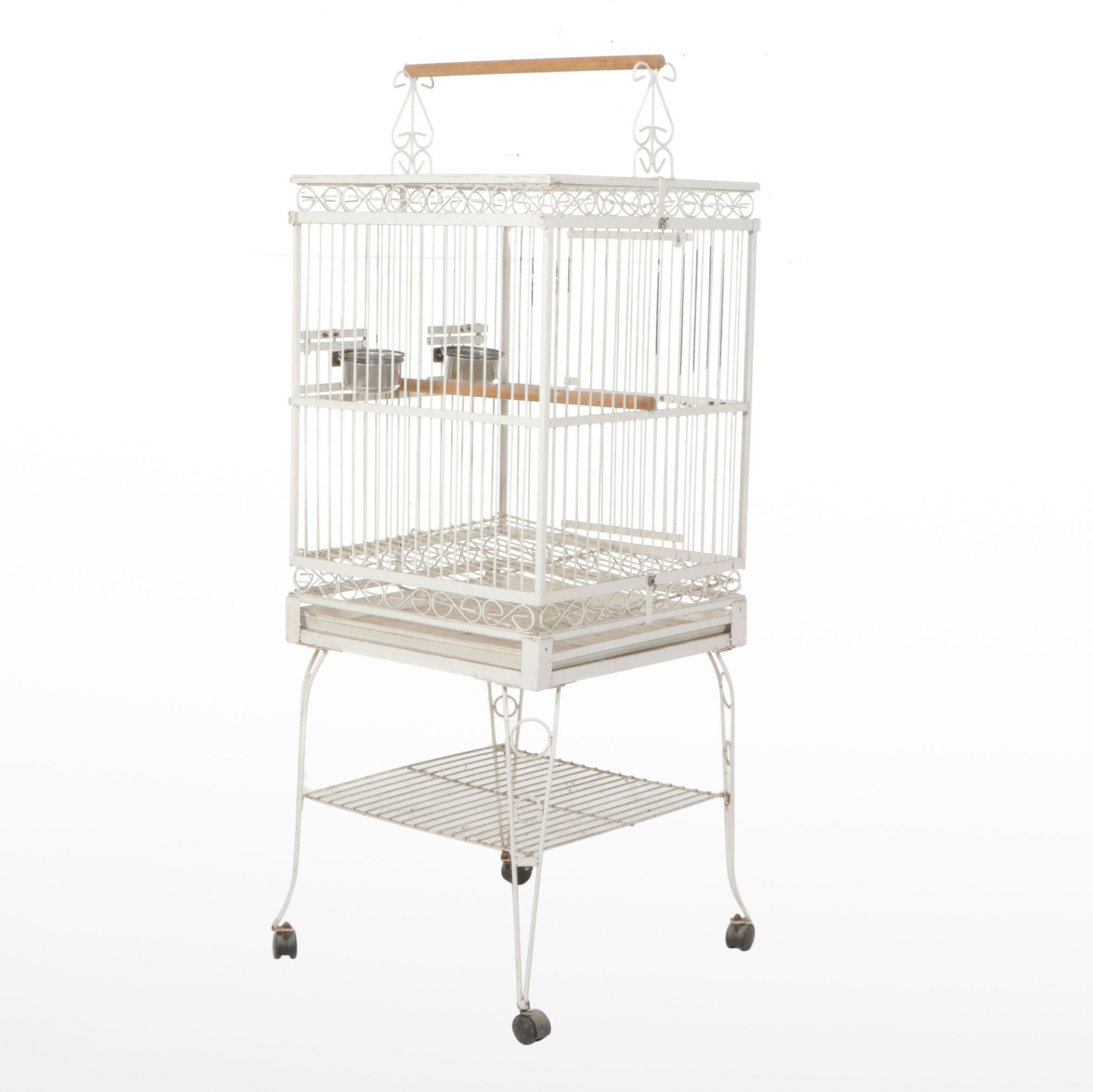 White Metal Bird Cage