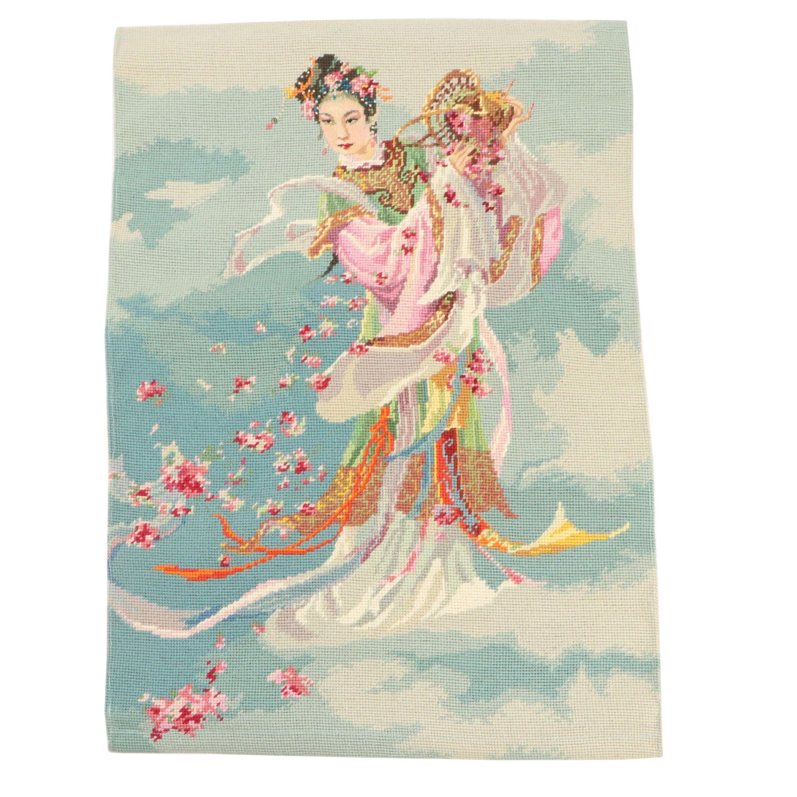 Chinese Style Dancing Maiden Wool Tapestry