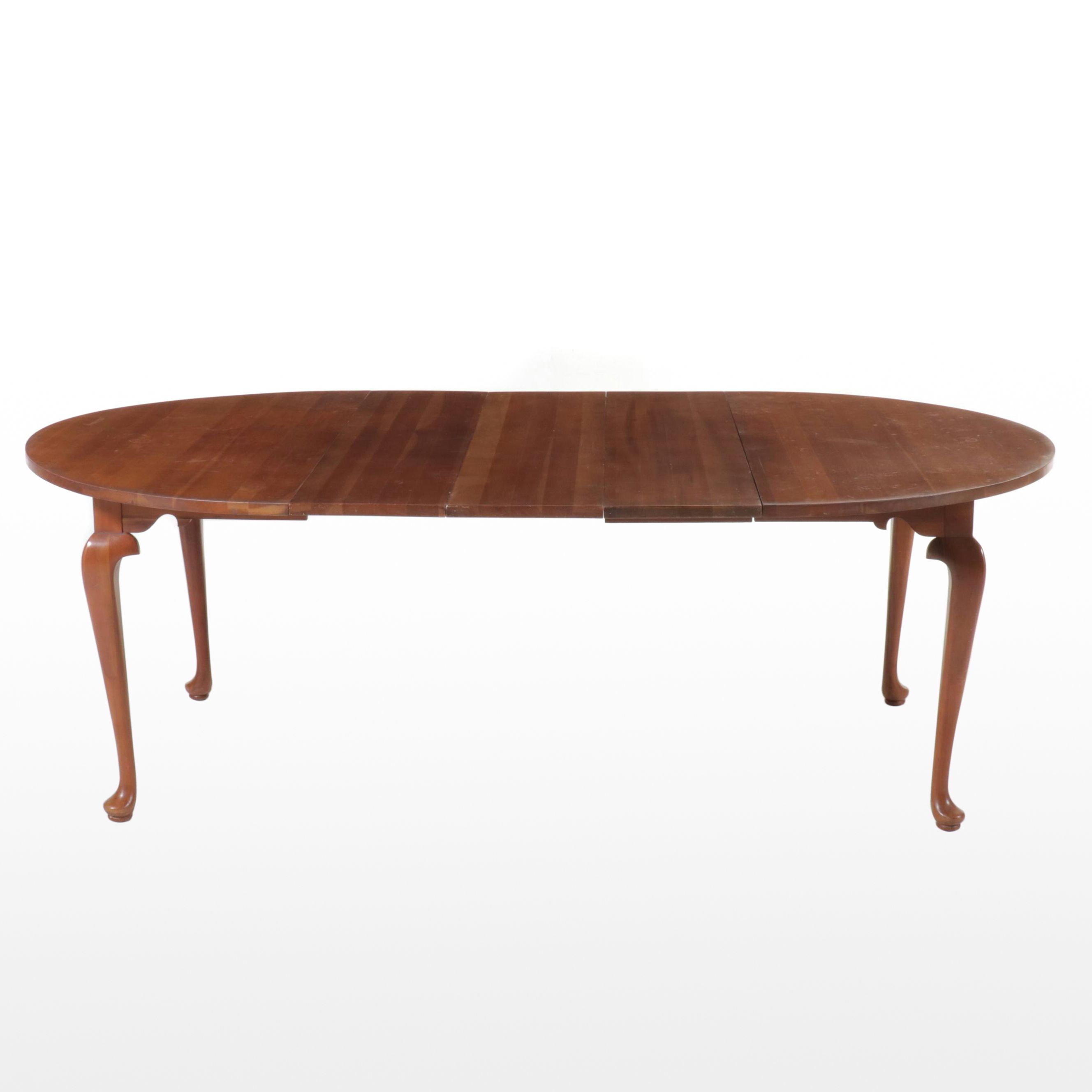 Monitor American Emblem Queen Anne Style Cherry Dining Table, Mid-Late 20th C.