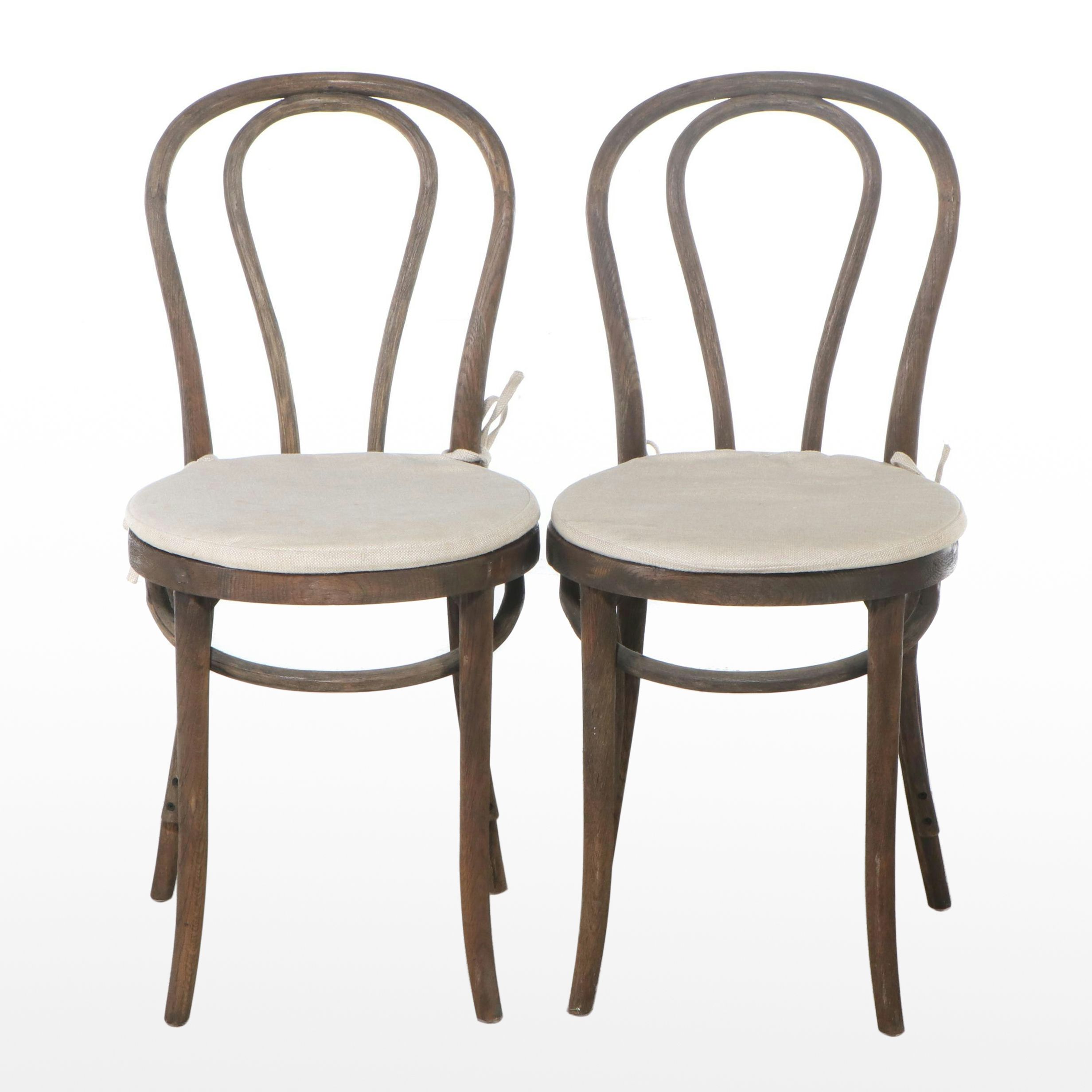 Pair of Art Nouveau Style Bentwood Cane Bottom Chairs