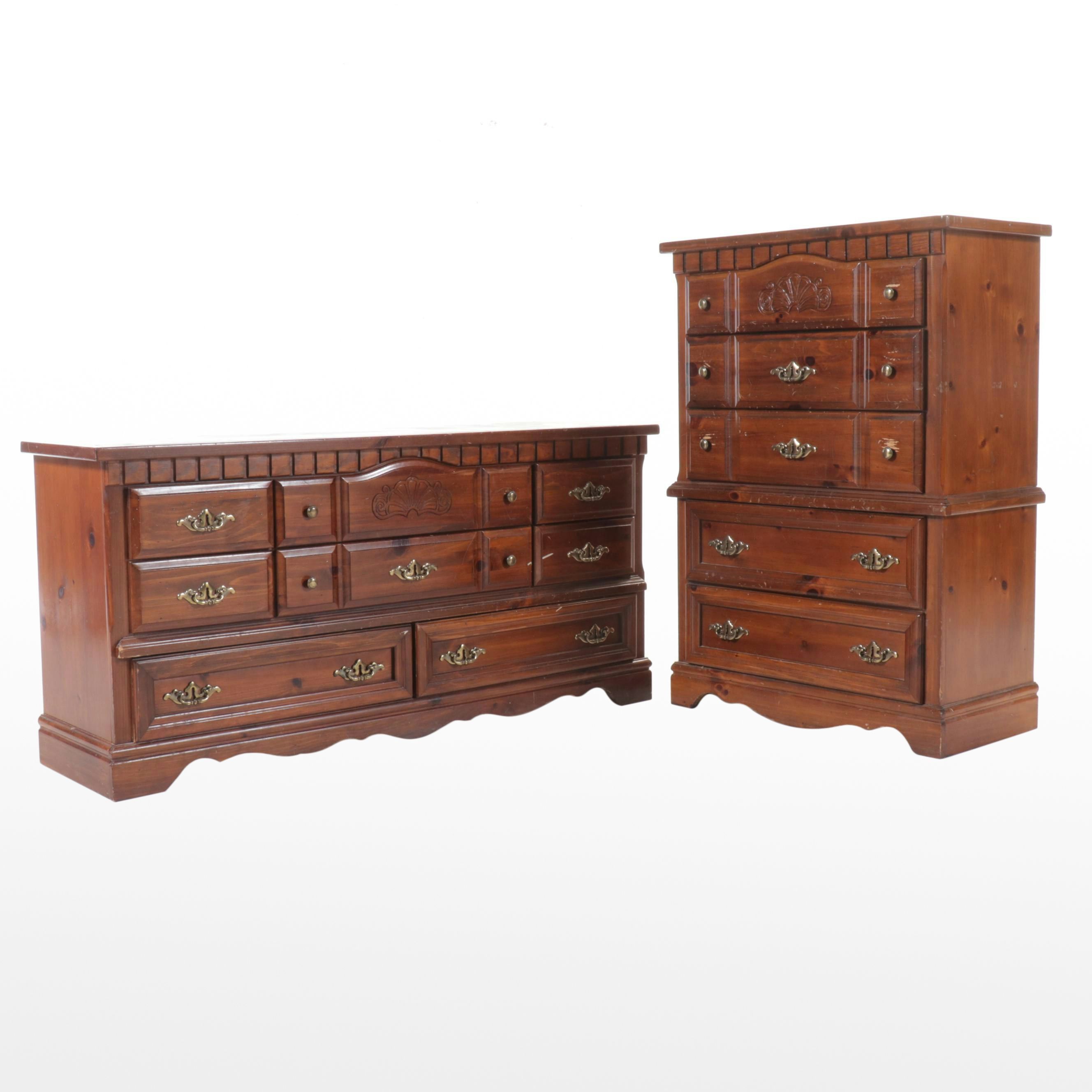 Federal Style Mahogany Tall Chest and Dresser