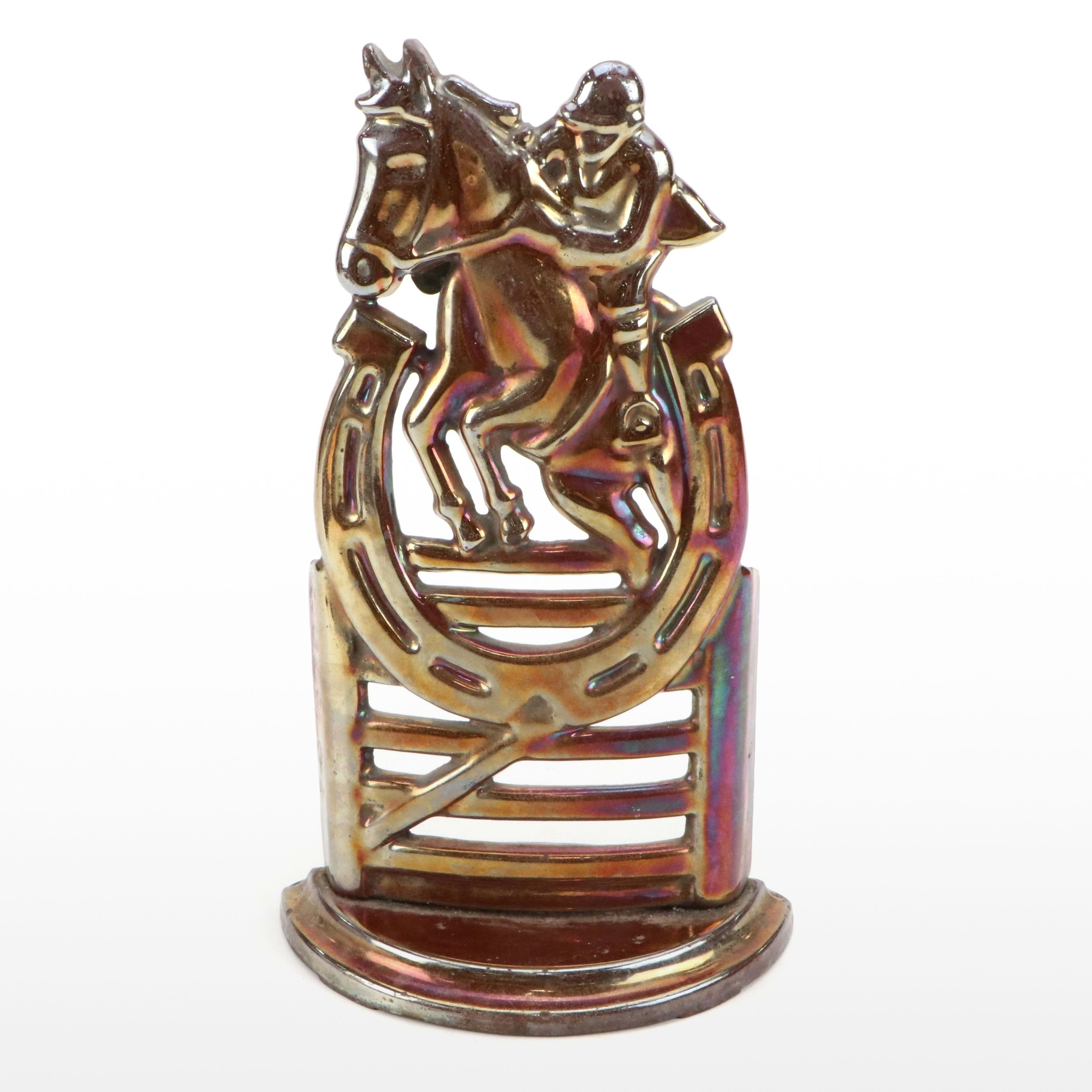 Mid Century Cast Metal Fox Hunter Fire Tool Holder, Mid-20th Century