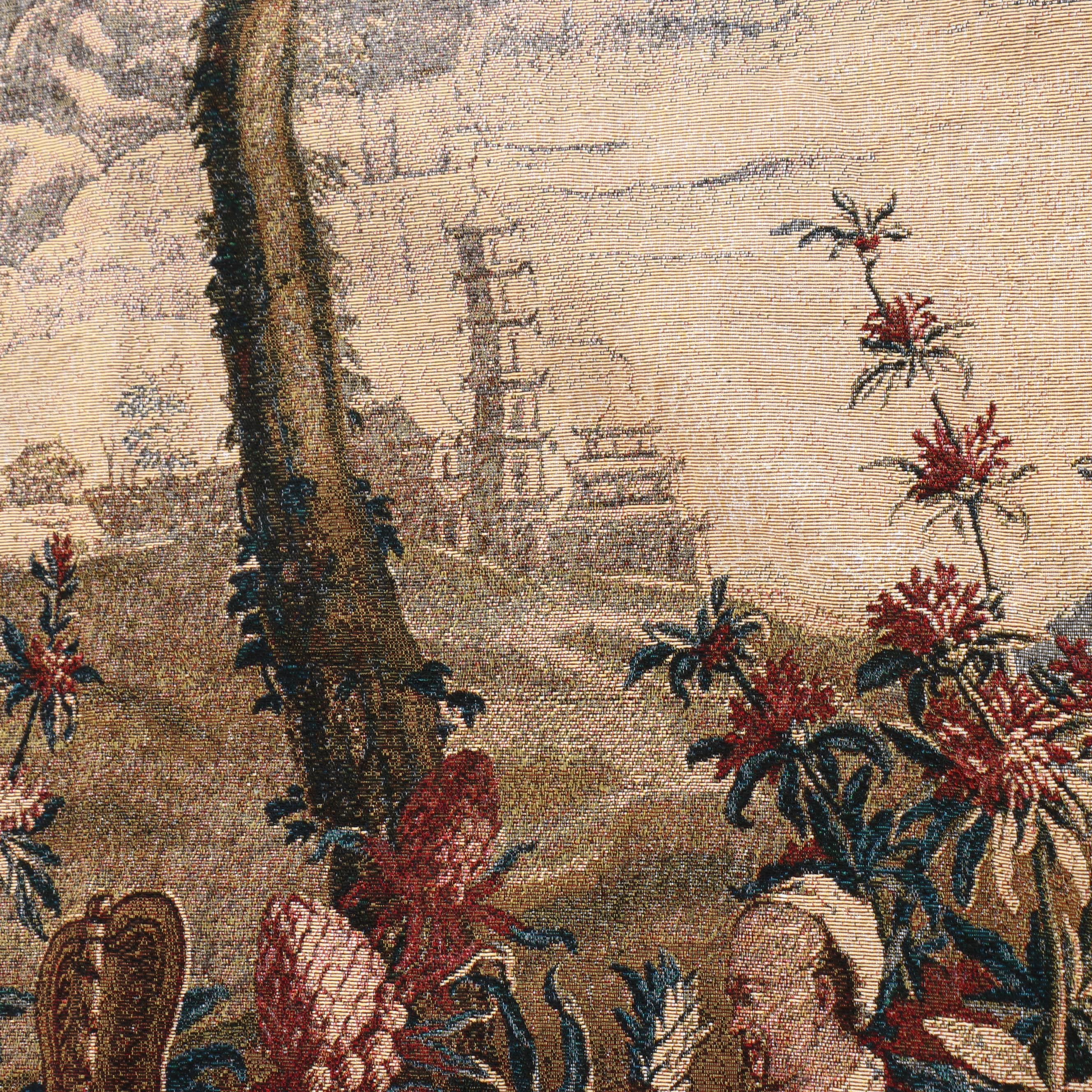 Chinoiserie Tapestry Panel After "la Recolte des Ananas", The Pineapple Harvest