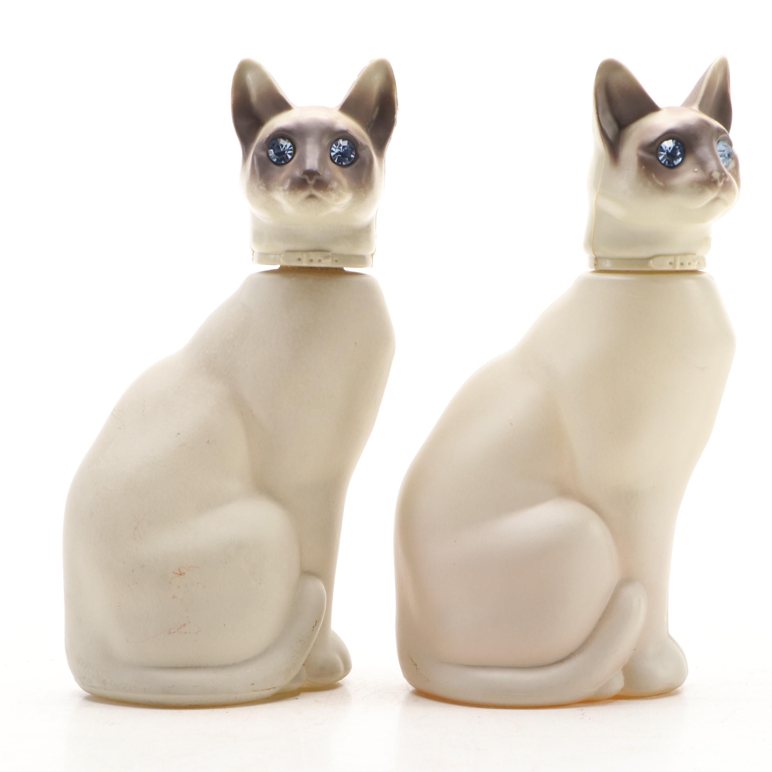 Pair of Avon Siamese Cat Cologne Bottles, Mid-Late 20th Century