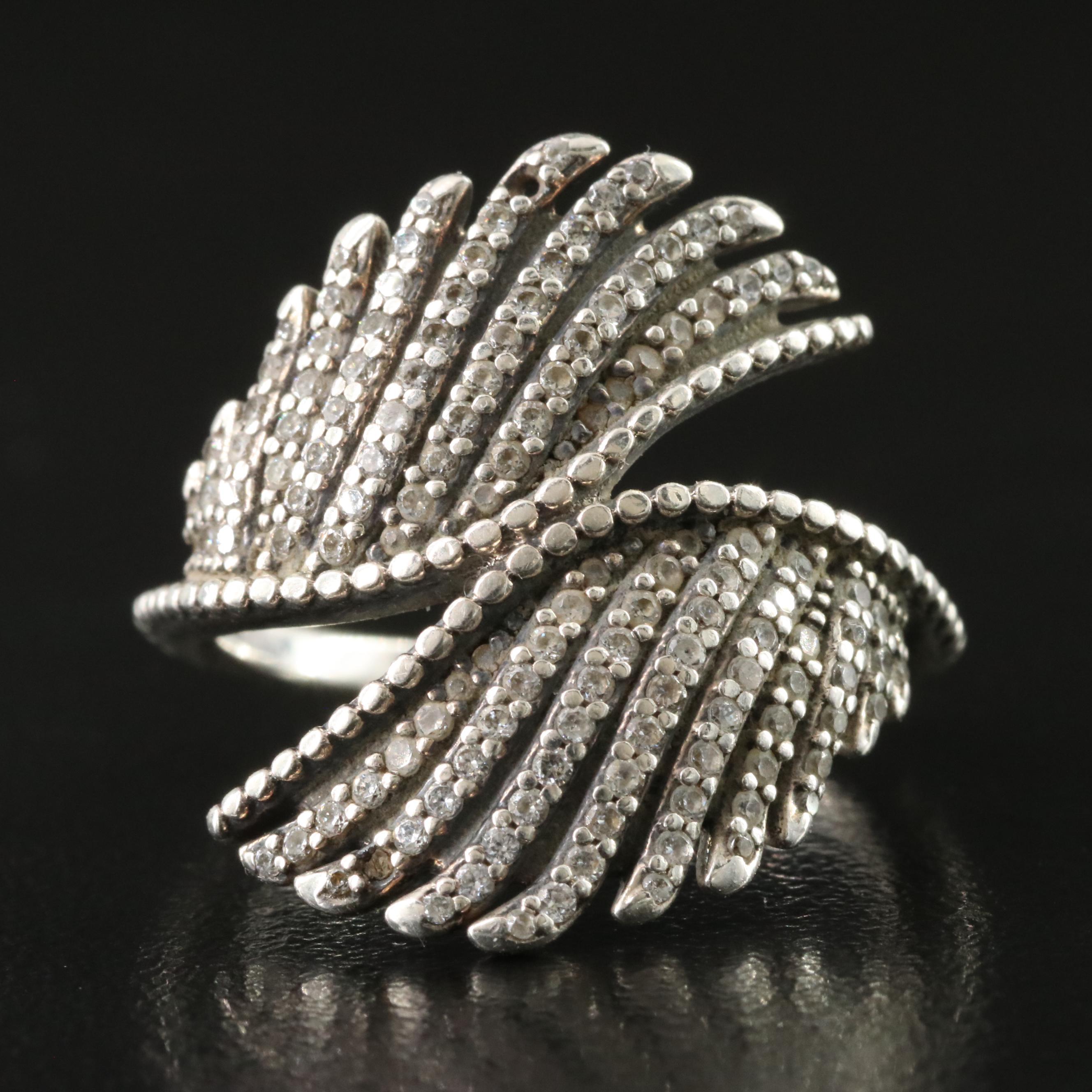 Pandora Majestic Feathers Sterling CZ Ring