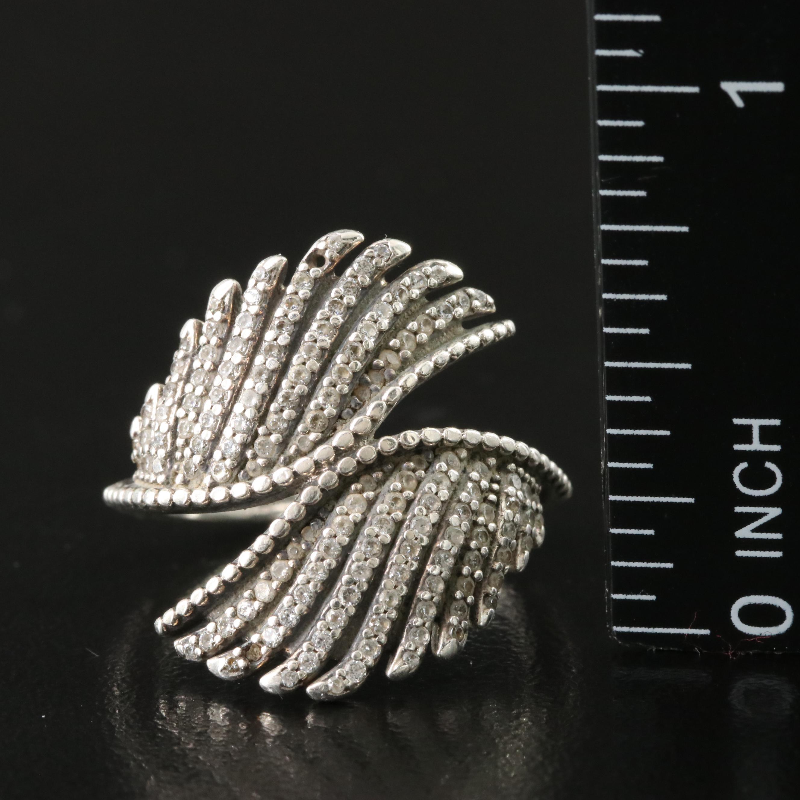 Pandora Majestic Feathers Sterling CZ Ring
