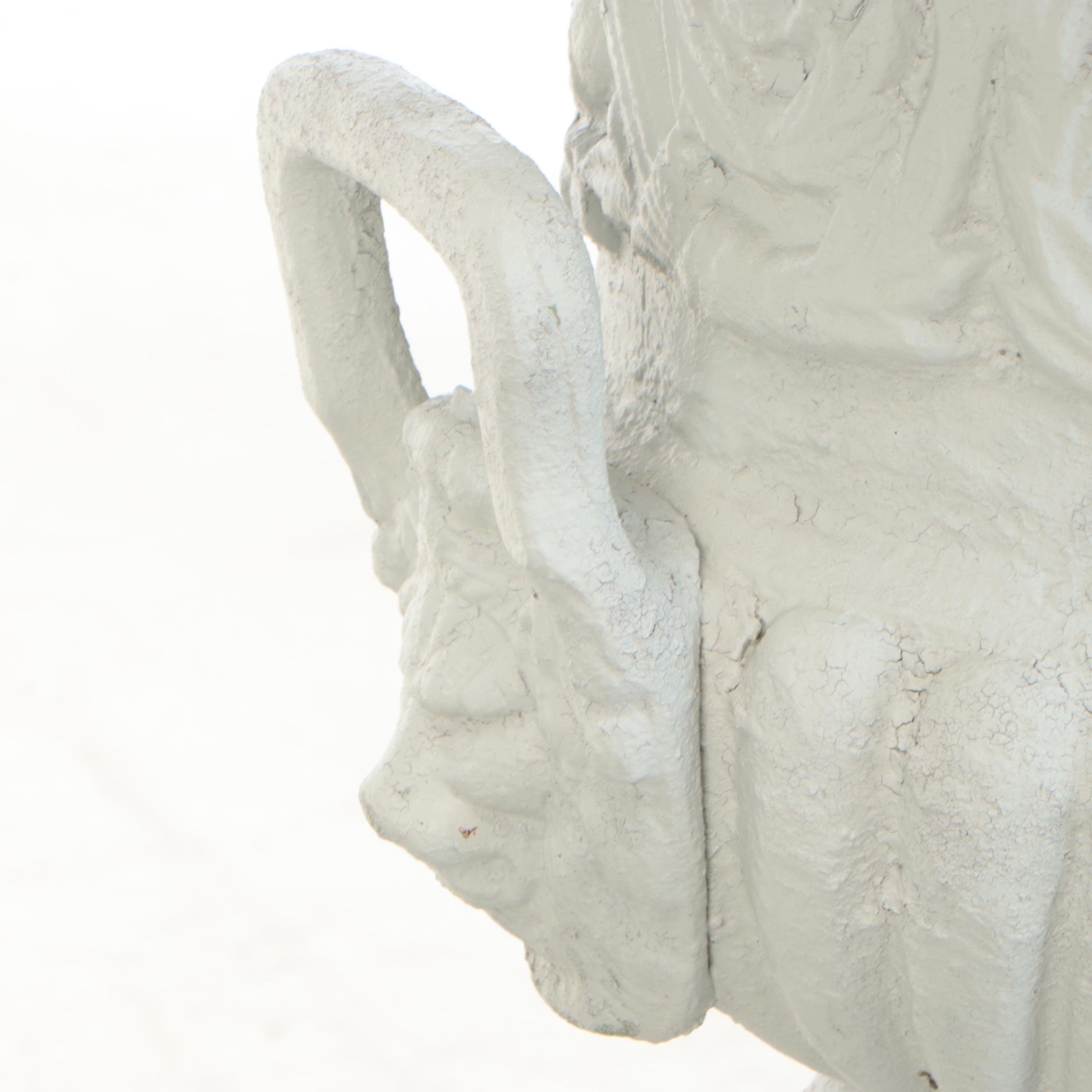 Metal Urn Planters with Plaster Column Planters