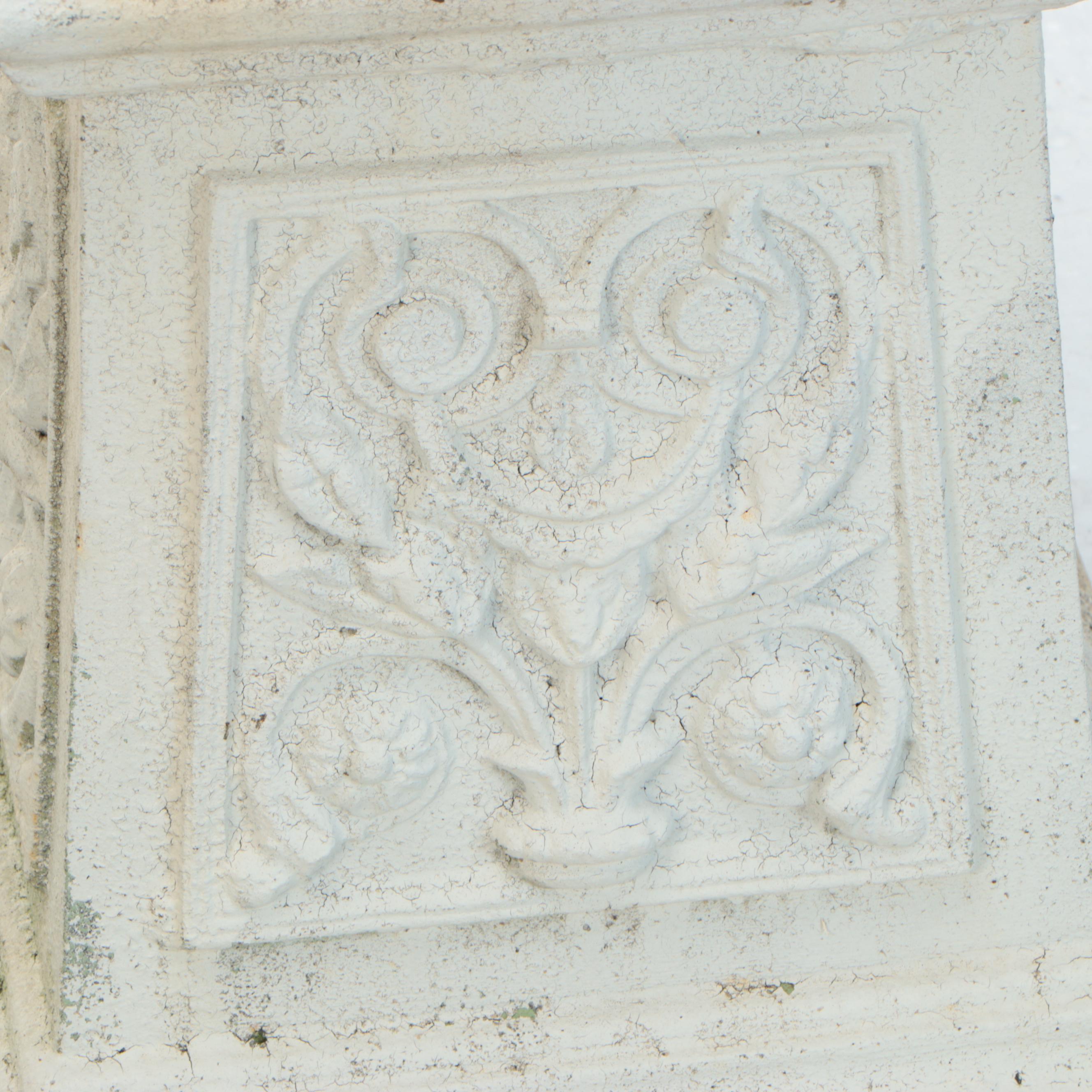 Metal Urn Planters with Plaster Column Planters