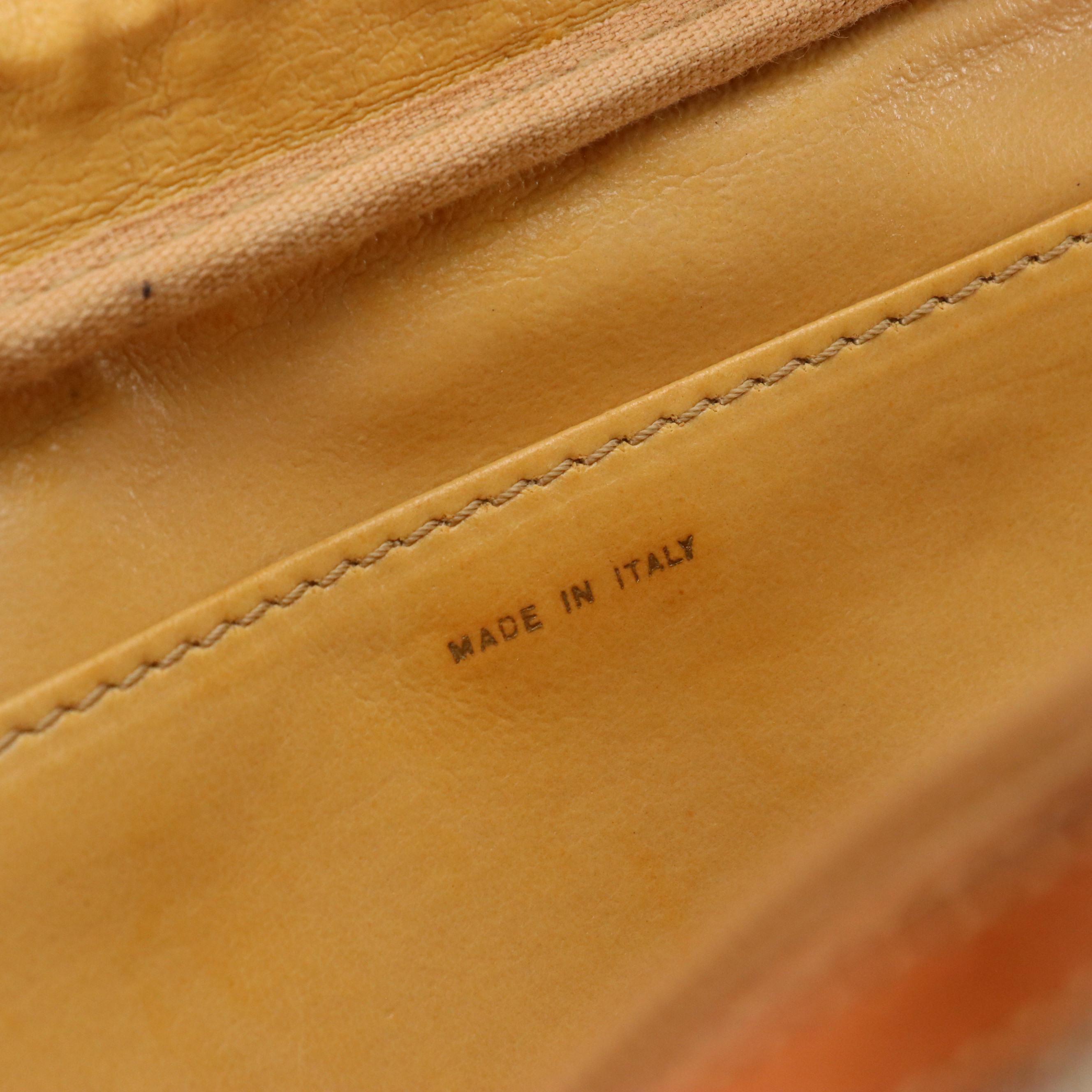 Celine Zippered Toiletry Pouch in Macadam Canvas with Leather Trim