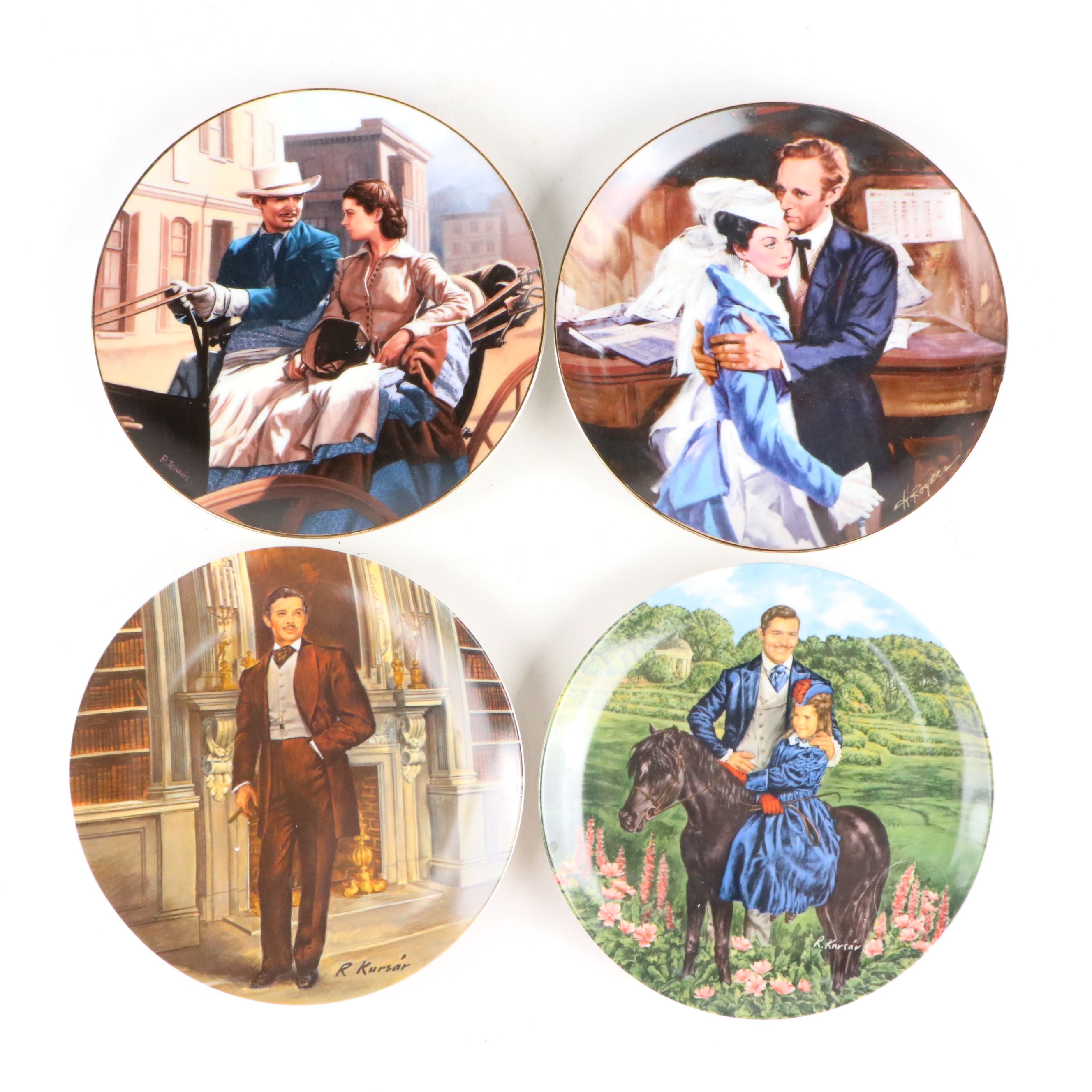 W.L. George "A Question of Honor" & Other Porcelain "Gone With The Wind" Plates