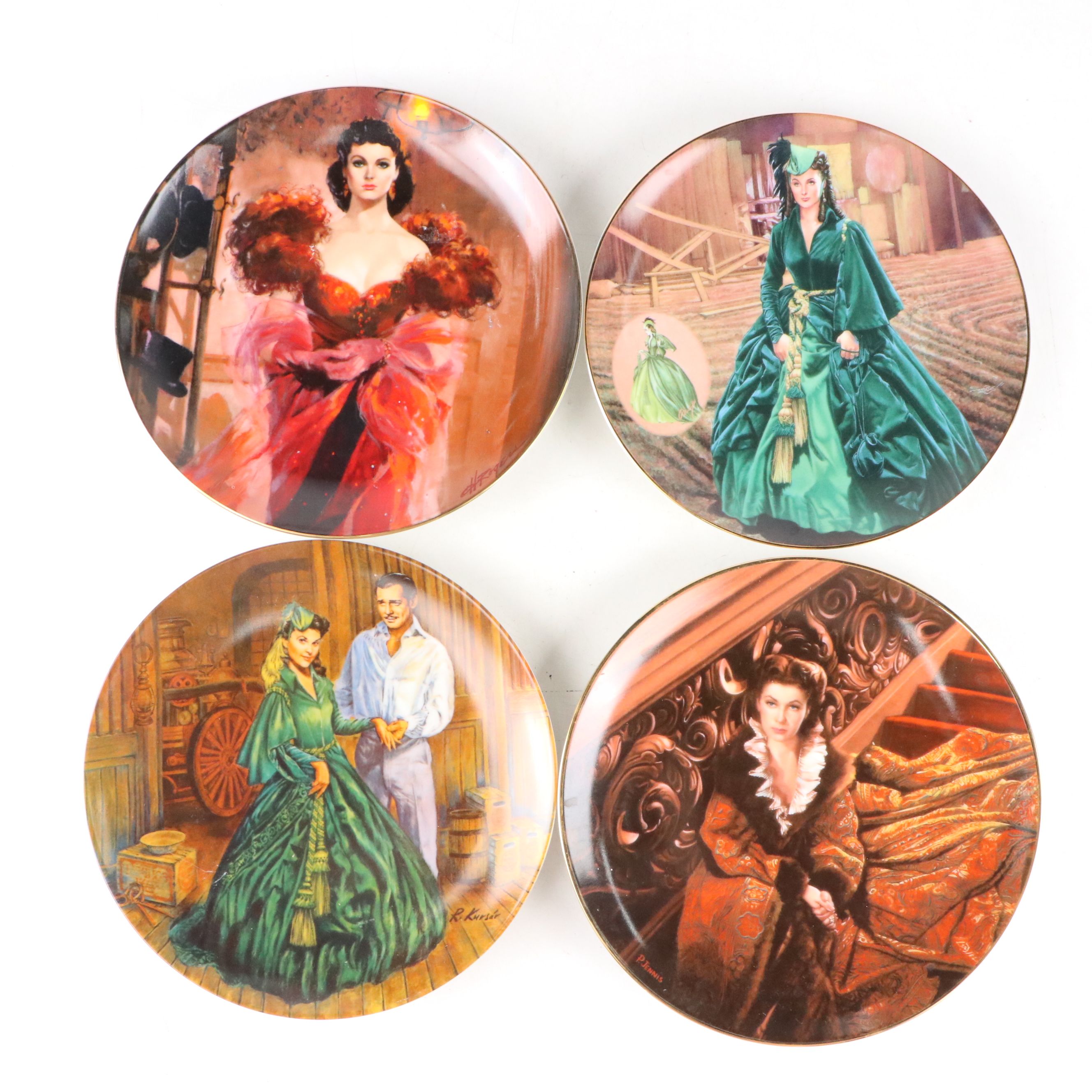 W.L. George "A Question of Honor" & Other Porcelain "Gone With The Wind" Plates