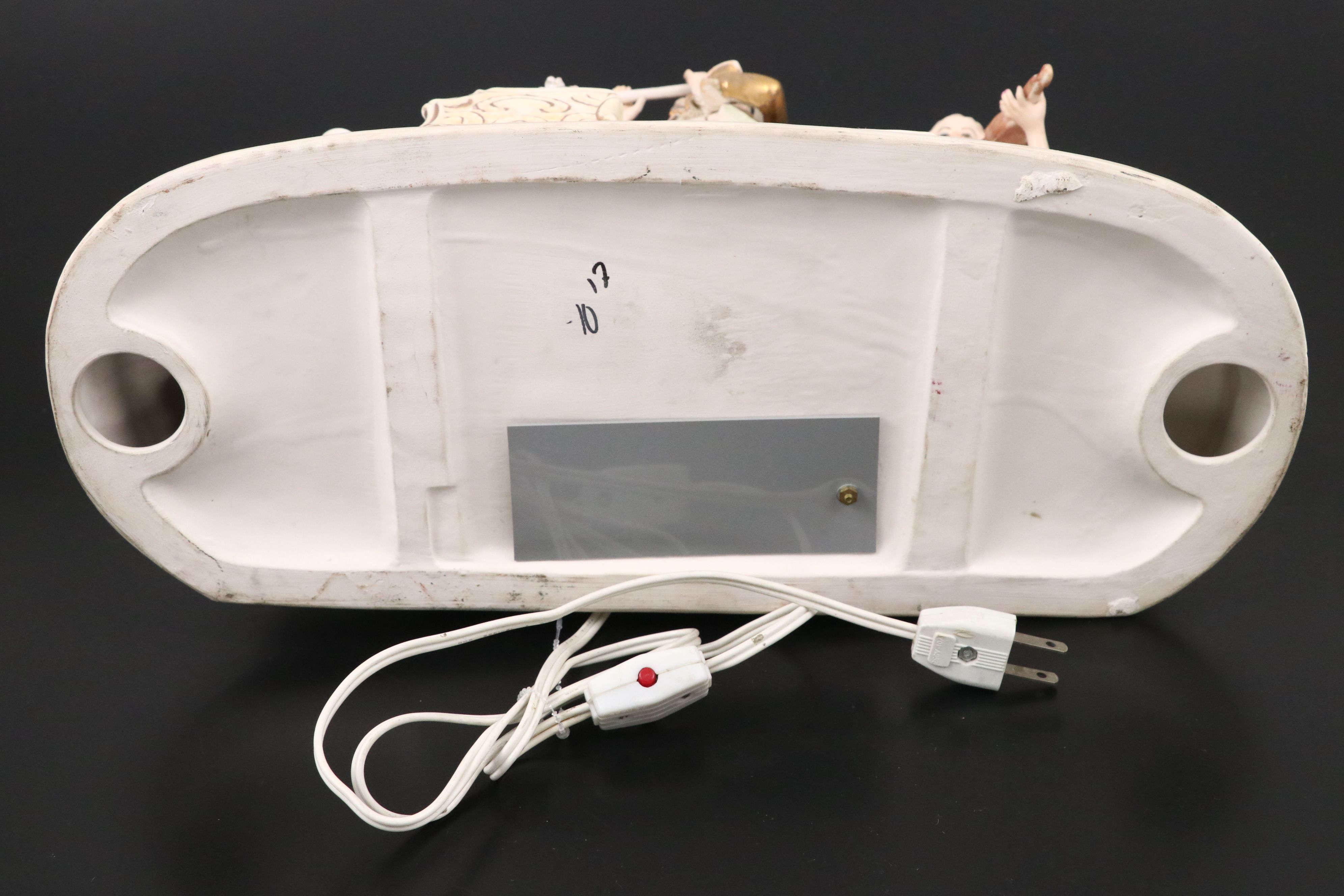 Lenwile Ardalt Rococo Style Porcelain Figural Television Lamp & Music Box