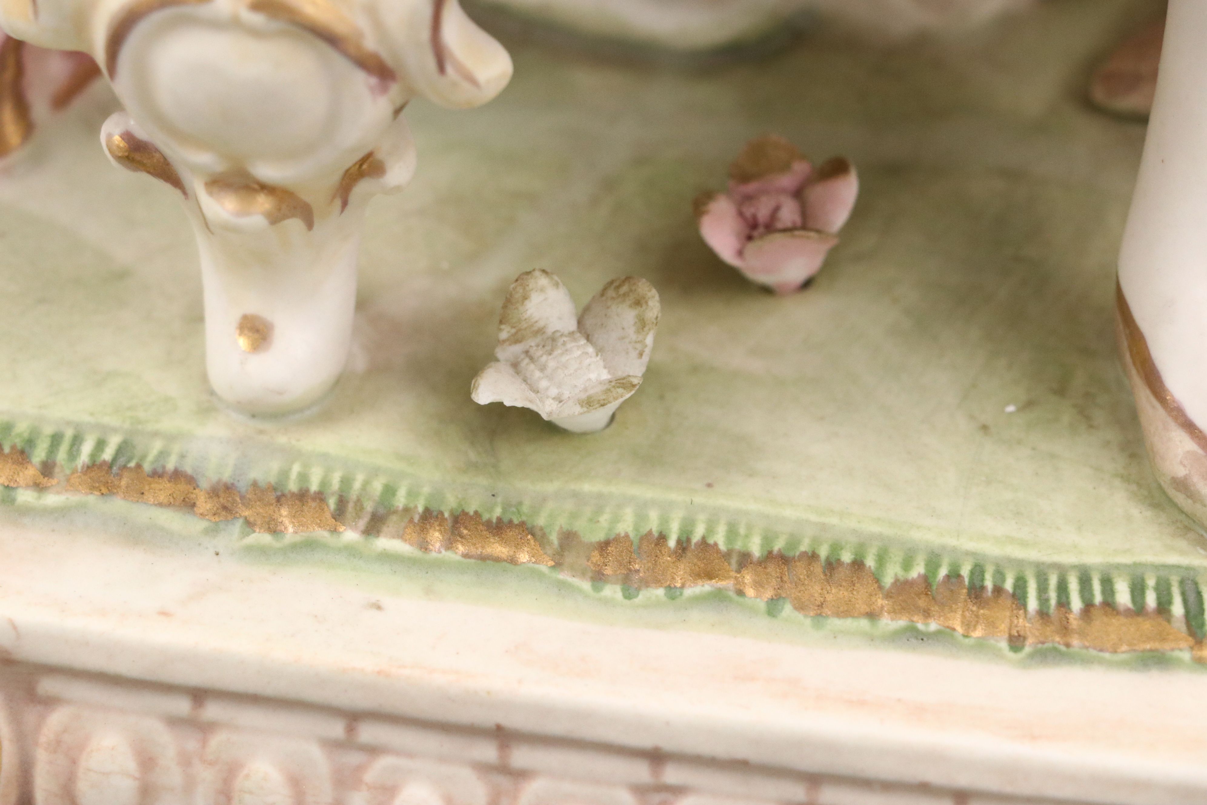 Lenwile Ardalt Rococo Style Porcelain Figural Television Lamp & Music Box