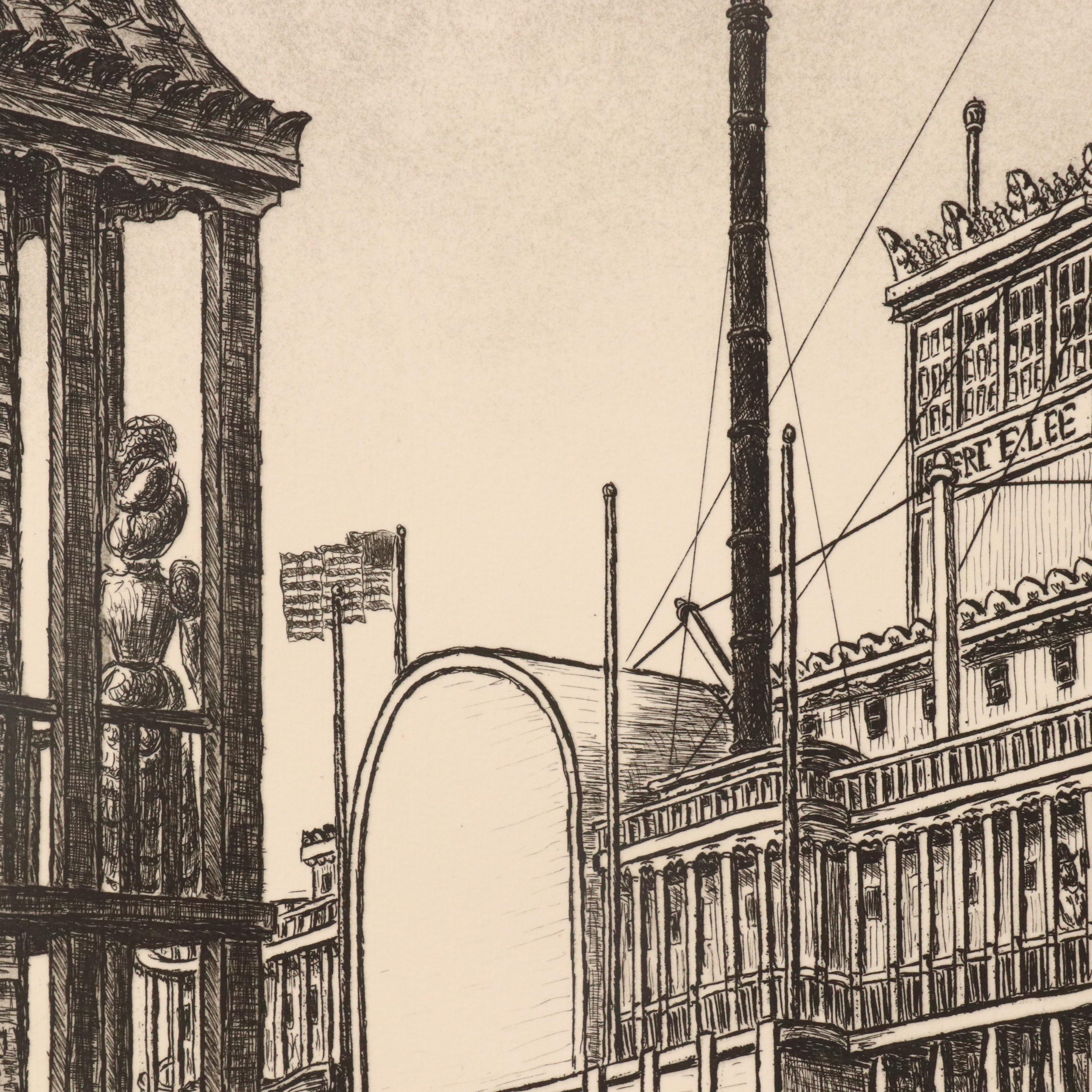 Alan Jay Gaines Etching "Robert E. Lee," 1976