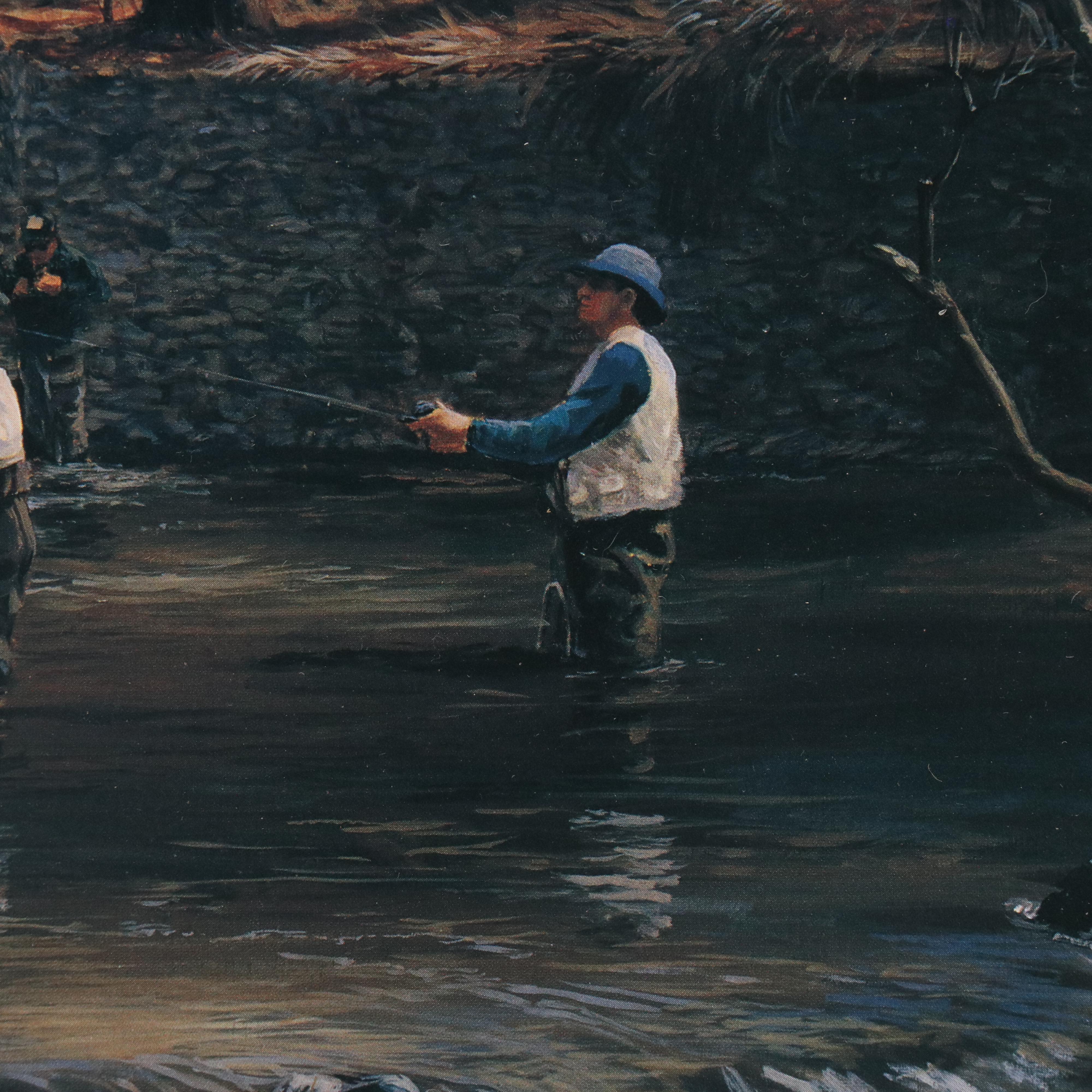Shawn Faust Offset Lithograph "Opening Day on White Clay," 1995