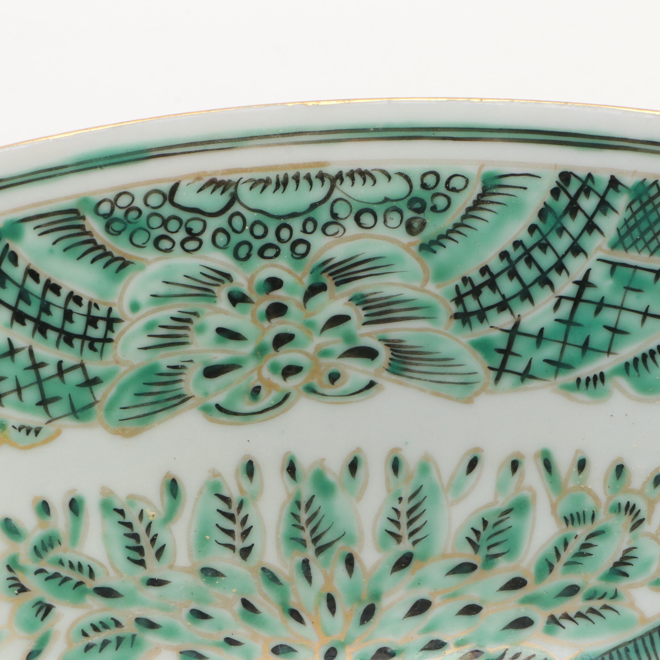 Chinese Famille Verte Porcelain Bowl, Mid-20th Century