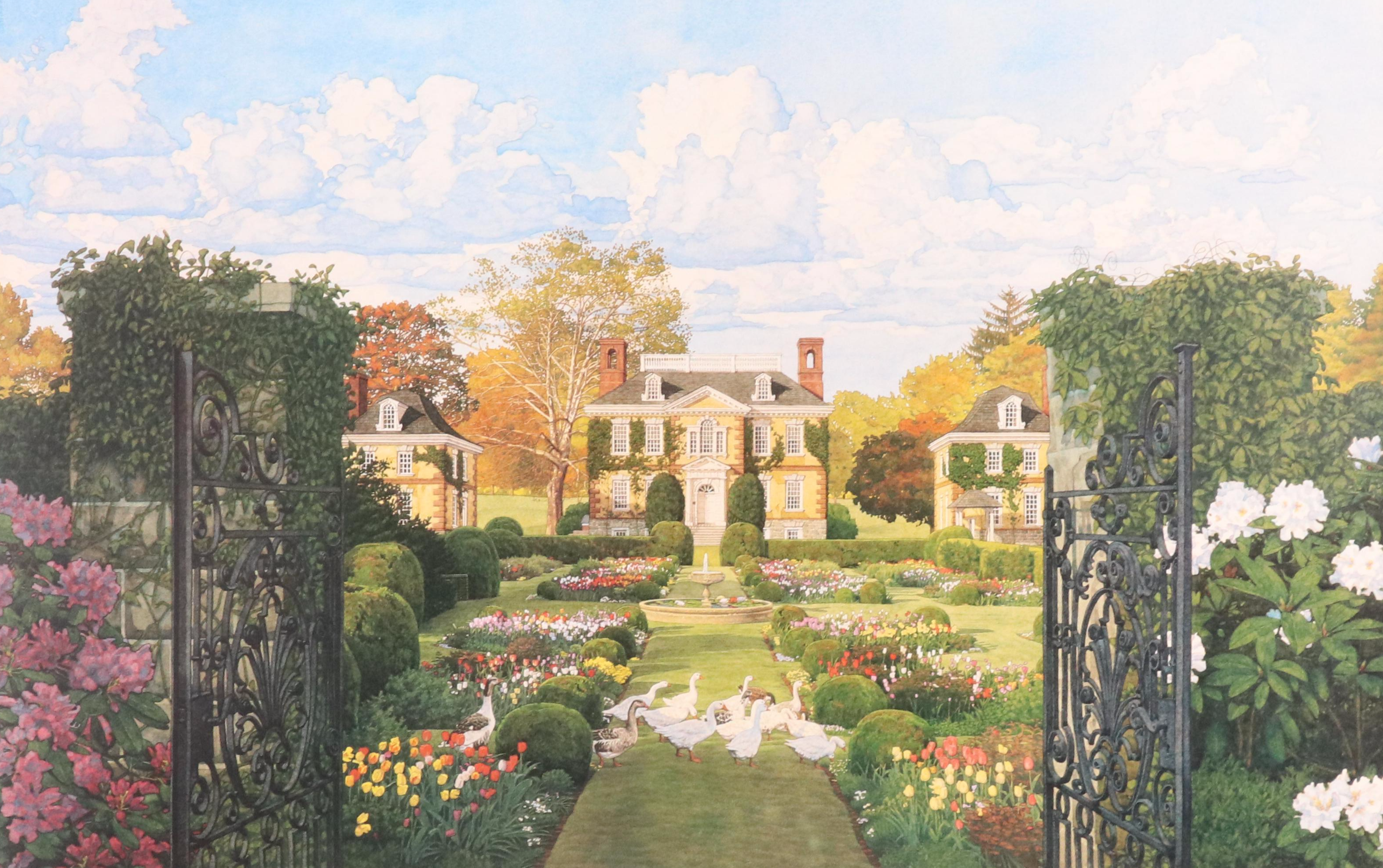 Jamie Cavaliere Residential Landscape Offset Lithograph "The Garden," 2002