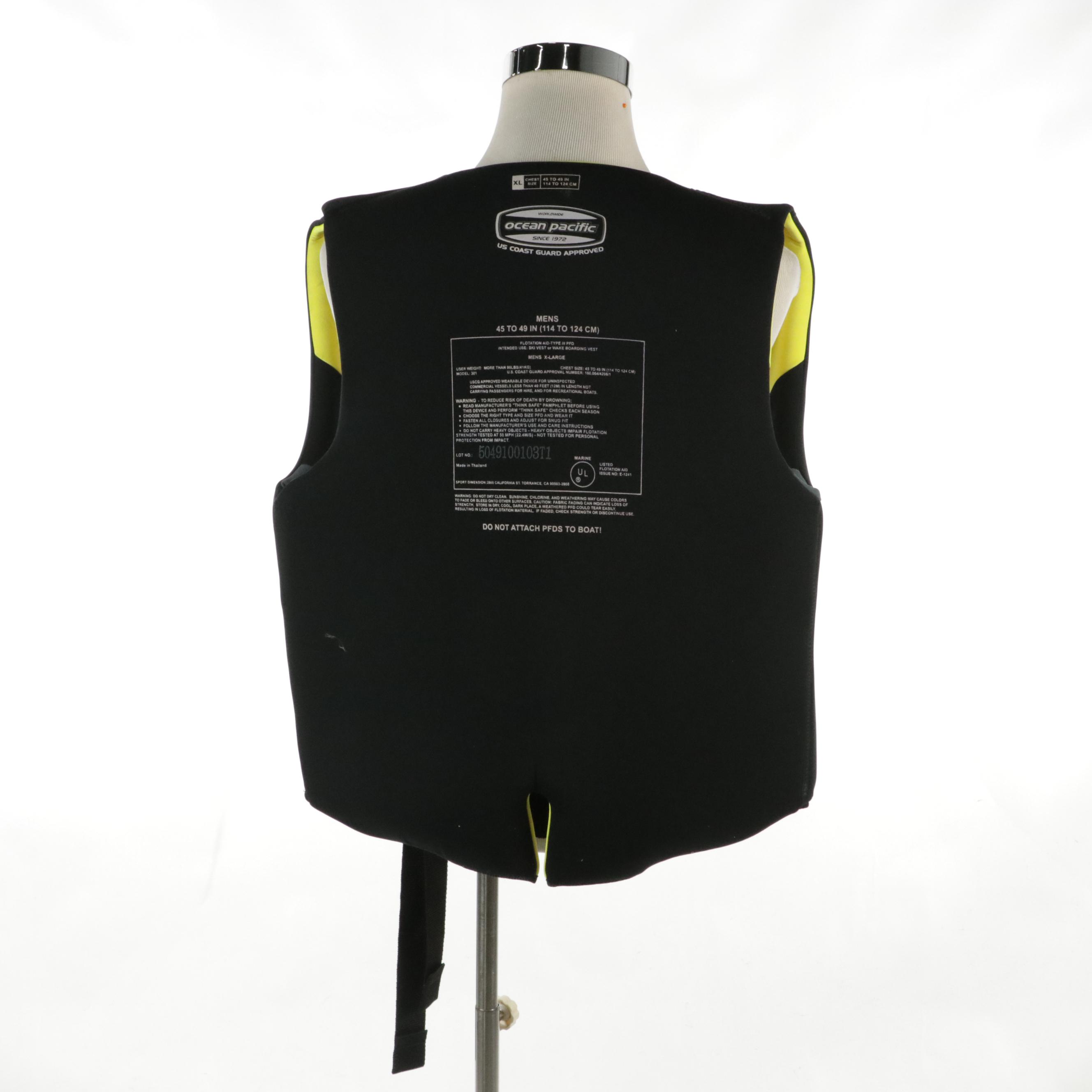 Men's Gotcha Gear 5062 Shorty Wetsuit and Ocean Pacific 402 Life Vest