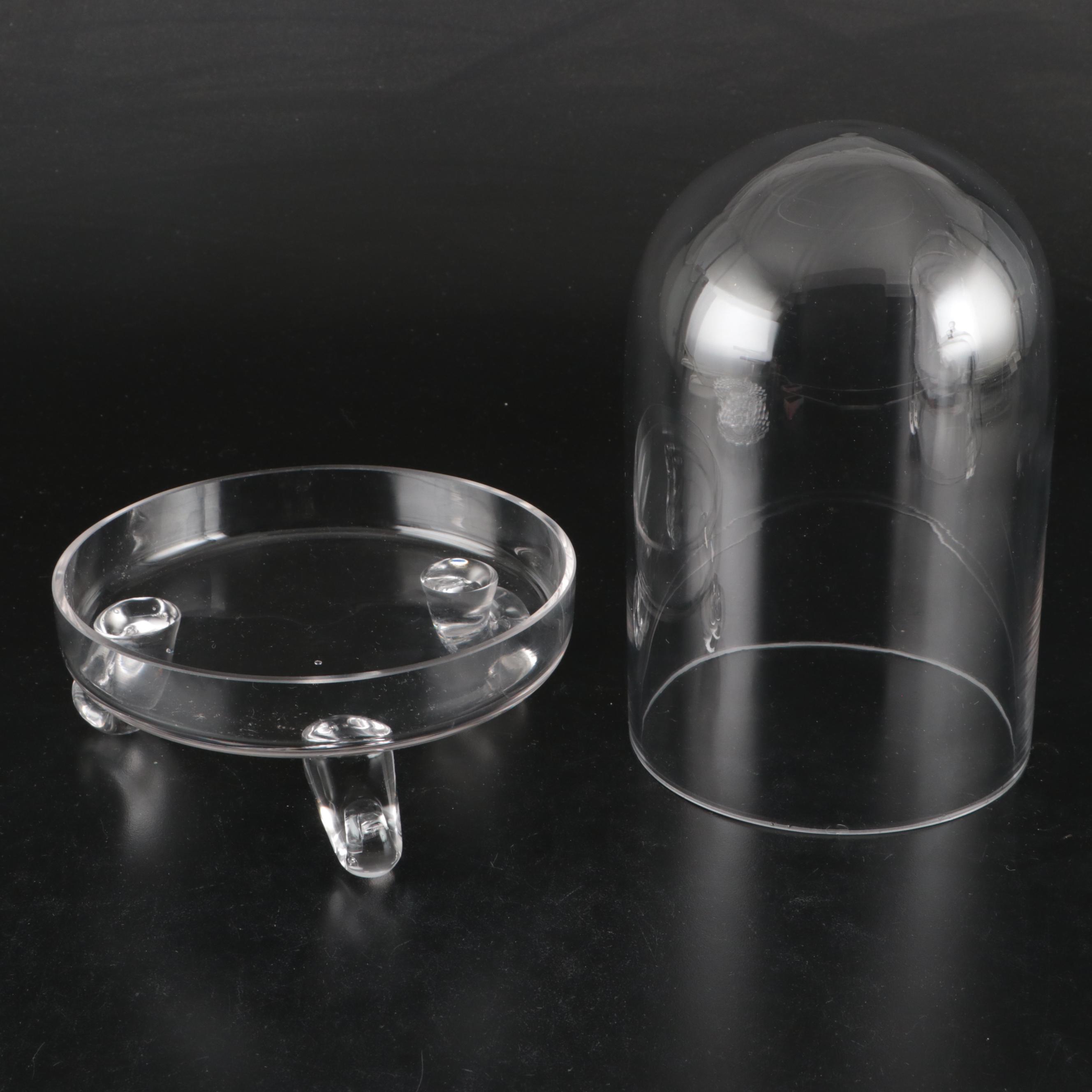 Fostoria "American Clear" Pressed Glass Torte Plate, Cloche and Other Glassware