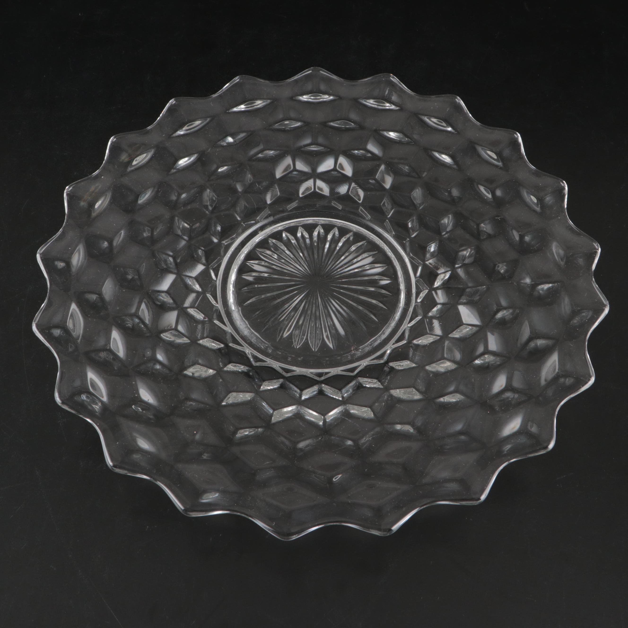 Fostoria "American Clear" Pressed Glass Torte Plate, Cloche and Other Glassware